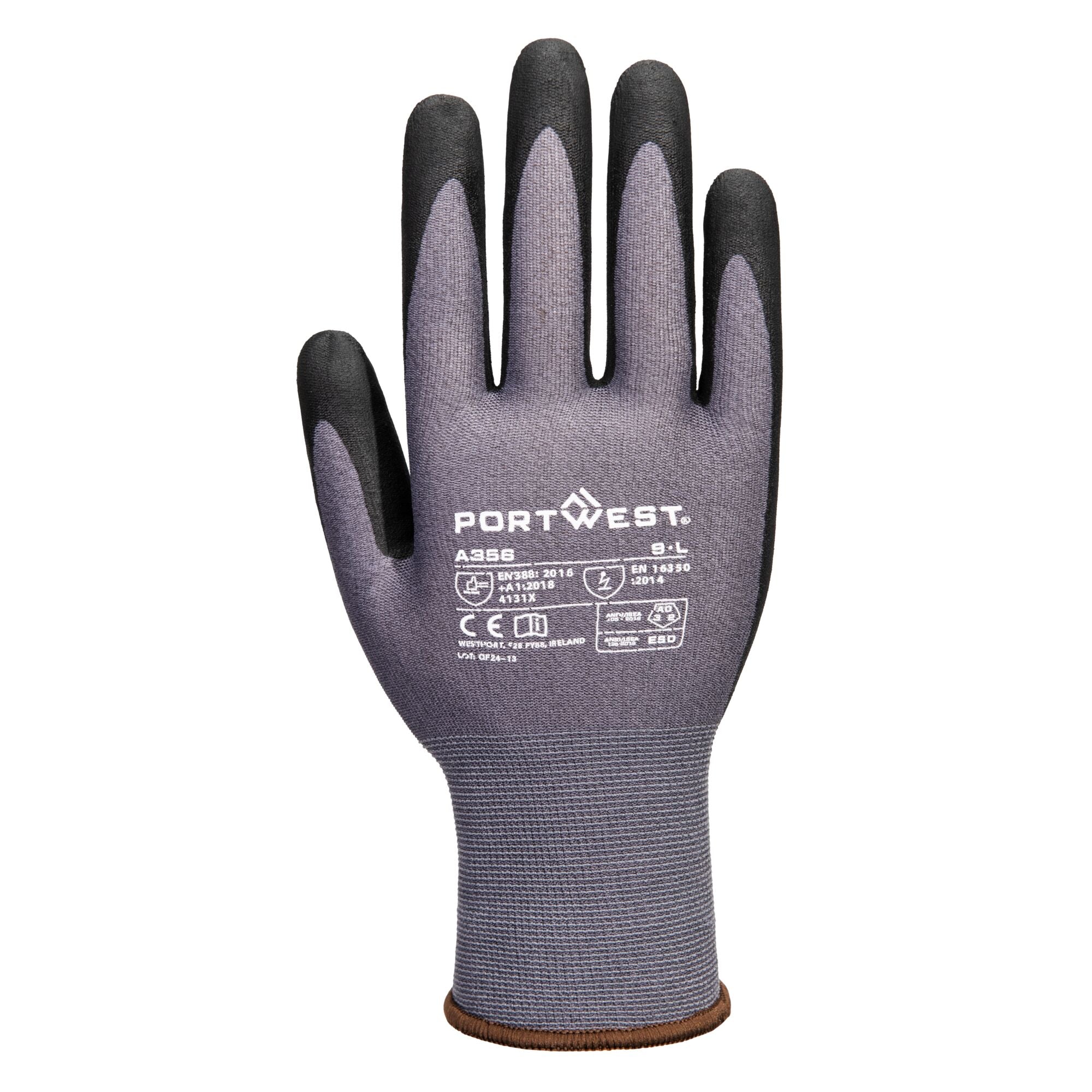 ESD 15 Nitril Essentieel Multipack Handschoenen (Pk12) - Grijs/zwart - achterkant