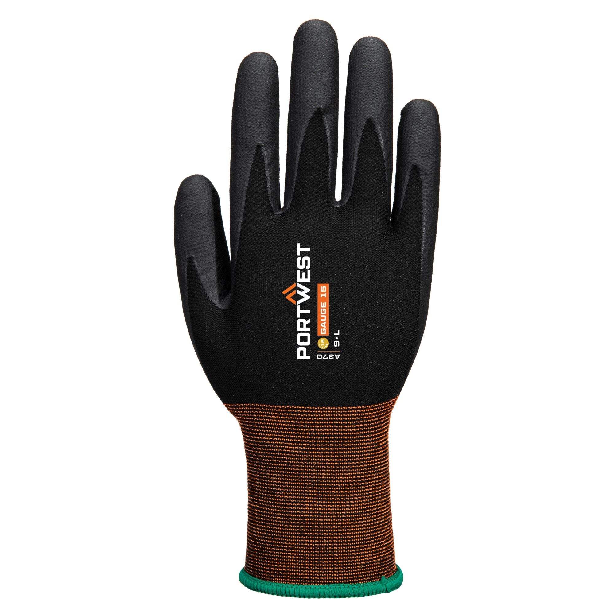 GP Grip 15 Nitril Micro Foam Handschoen A370 - Zwart - achterkant