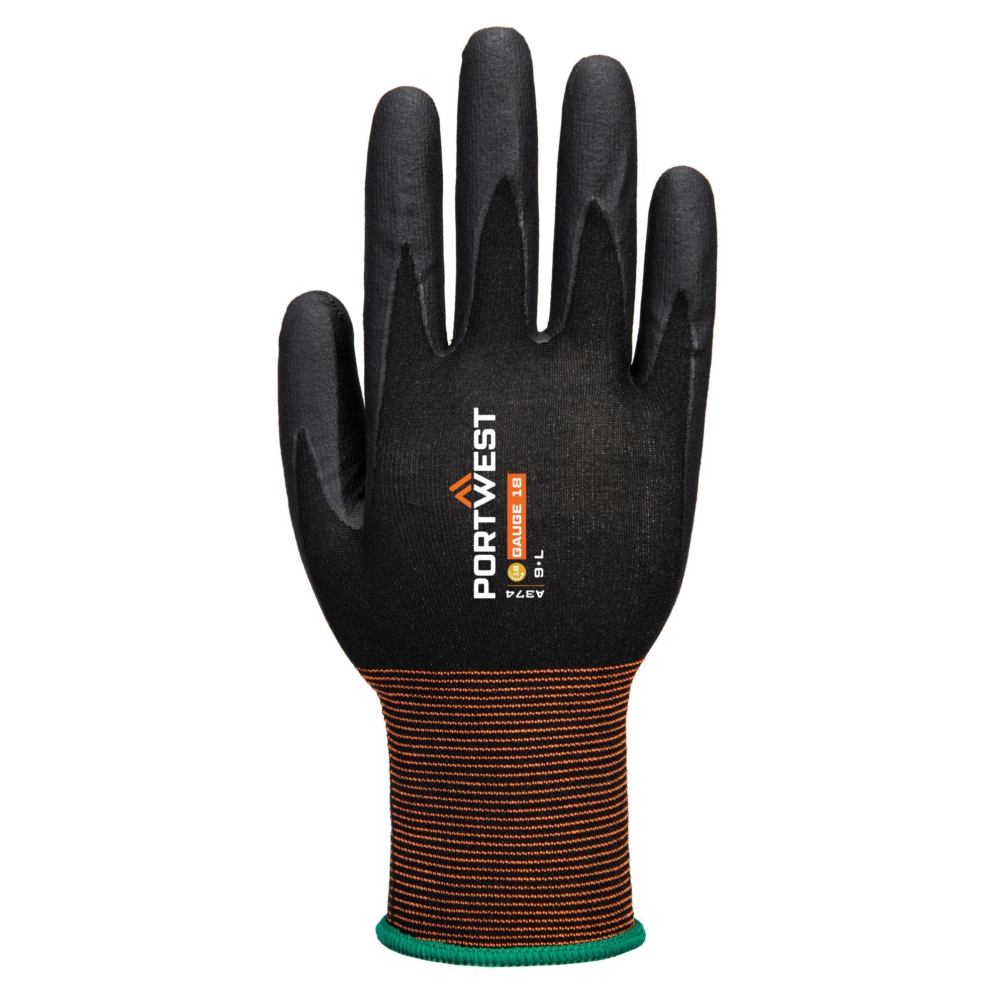 GP Grip 15 Nitril Micro Foam Handschoen A374 - Zwart - achterkant