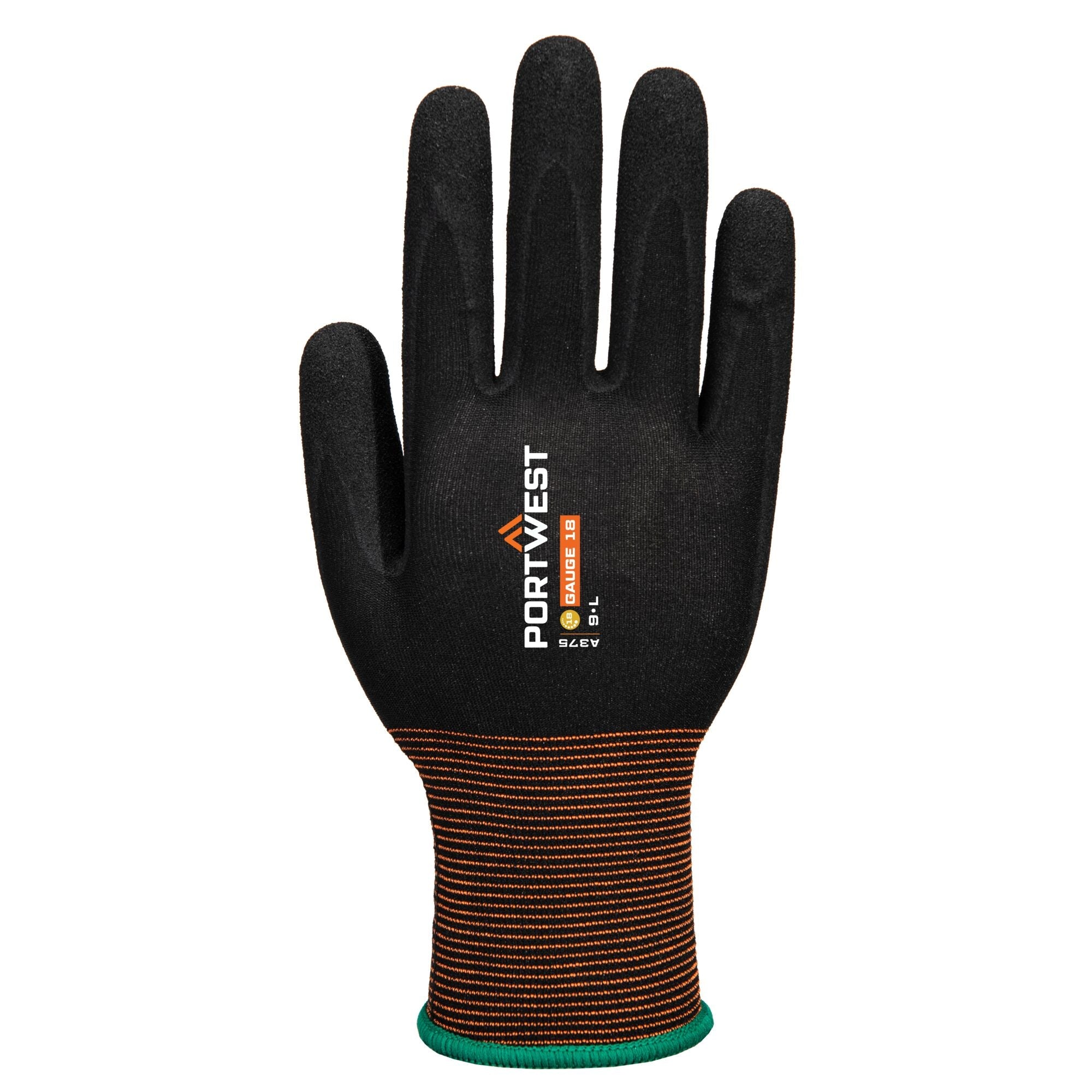 GP Grip 18 Nitril Sandy Handschoen - Zwart - achterkant