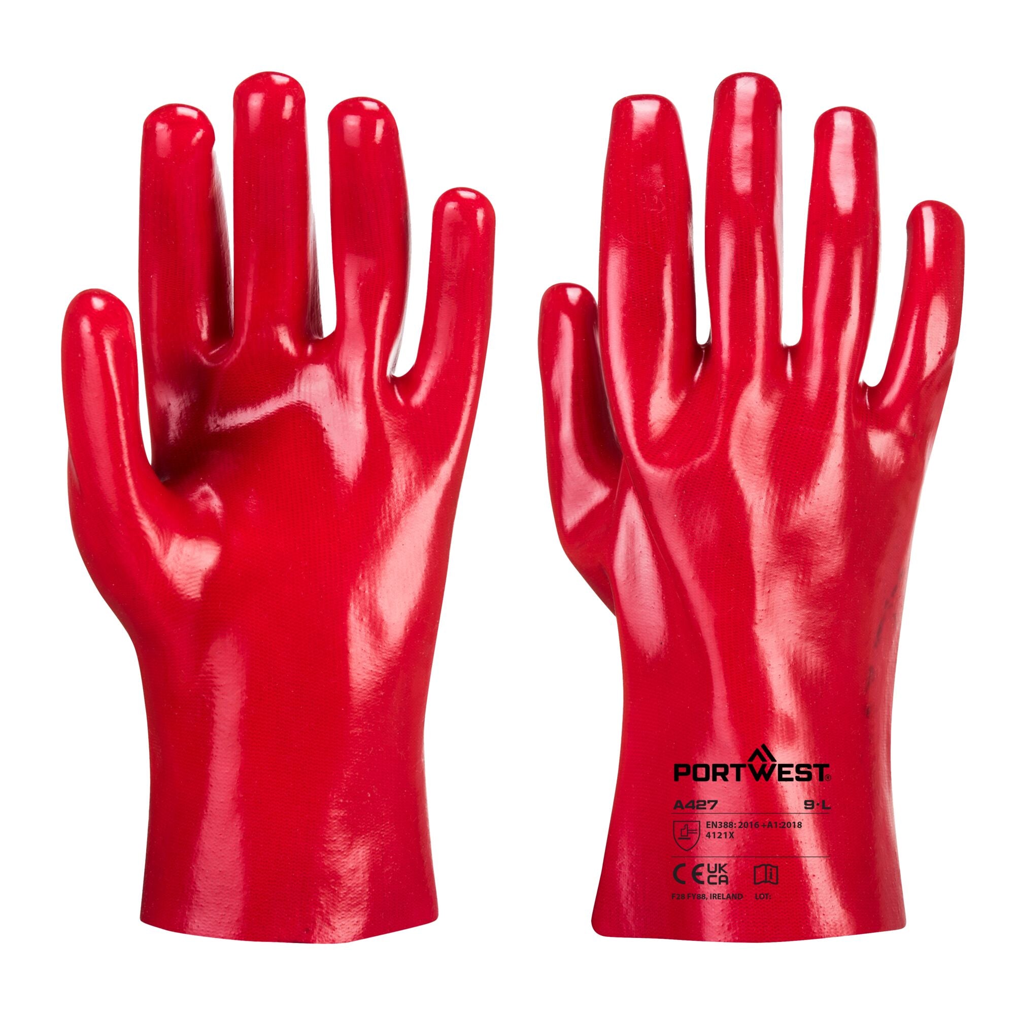 PVC-Werkhandschoen A427 - Rood