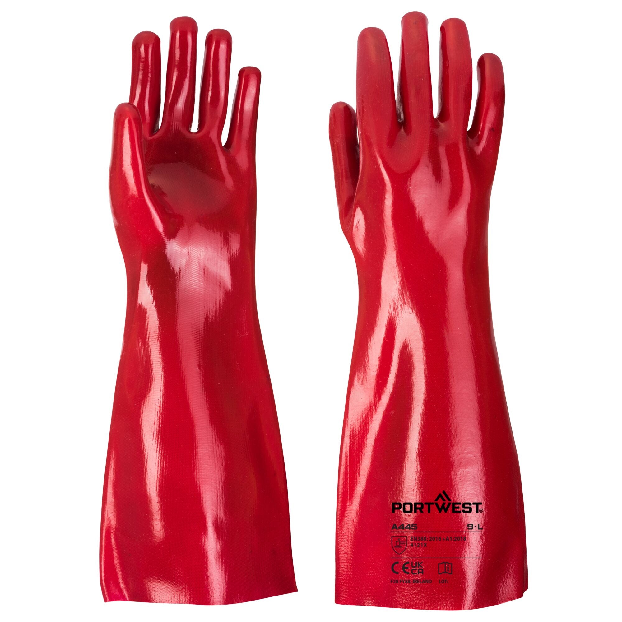 PVC-Werkhandschoen A445 - Rood