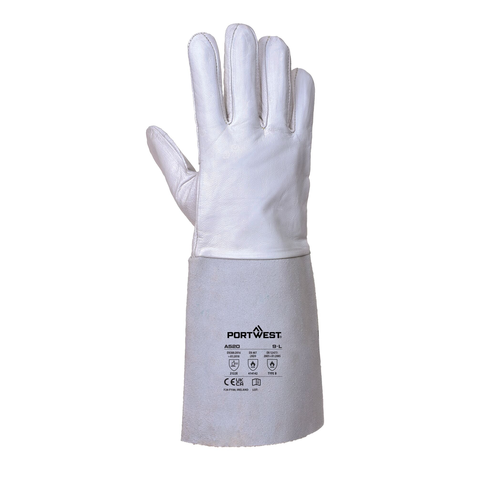 Premium Handschoen voor TIG-Lassen - Grijs - achterkant