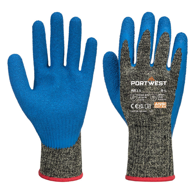 Snijbestendige Aramide/Latex handschoen - Zwart/Blauw