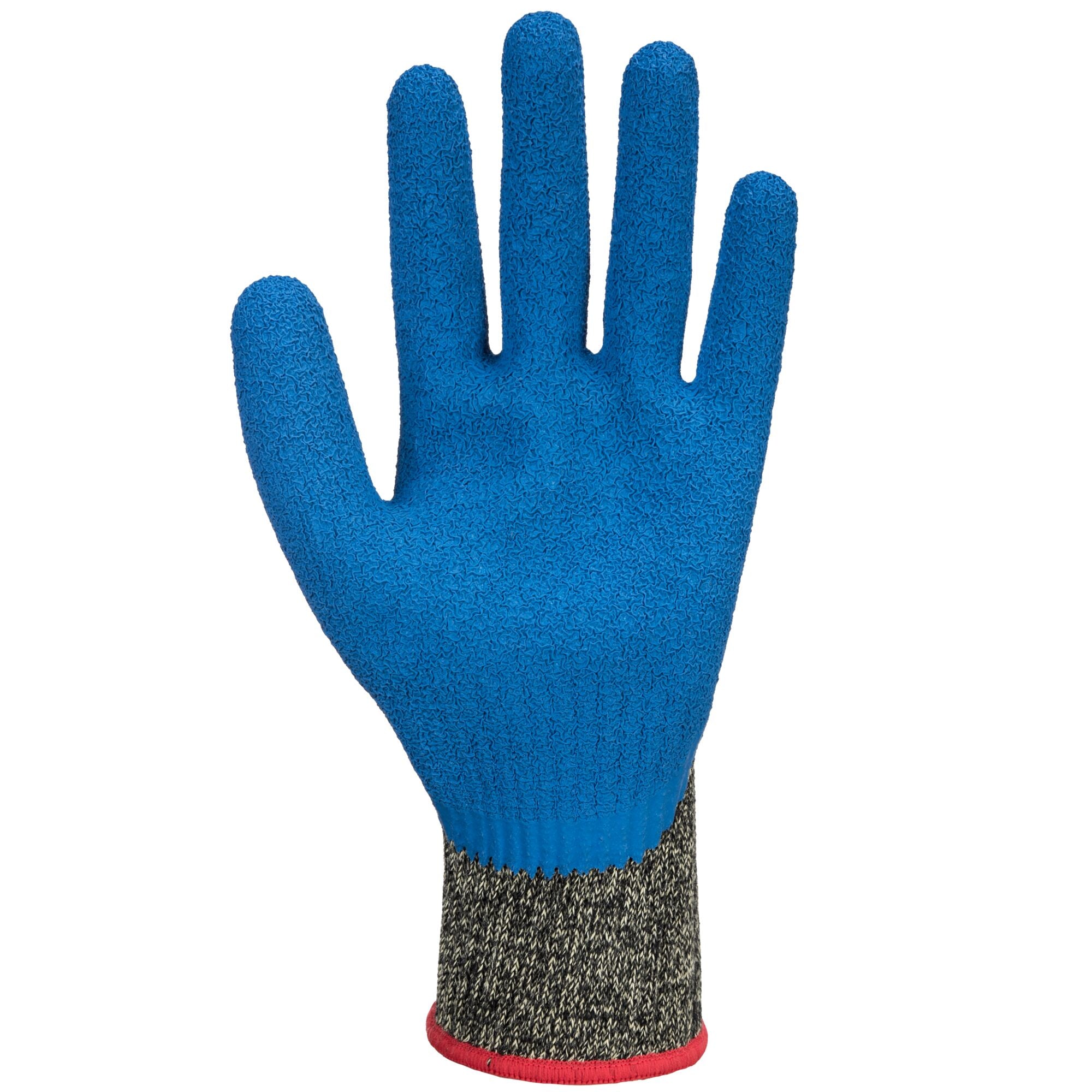 Snijbestendige Aramide/Latex handschoen - Zwart/Blauw - voorkant