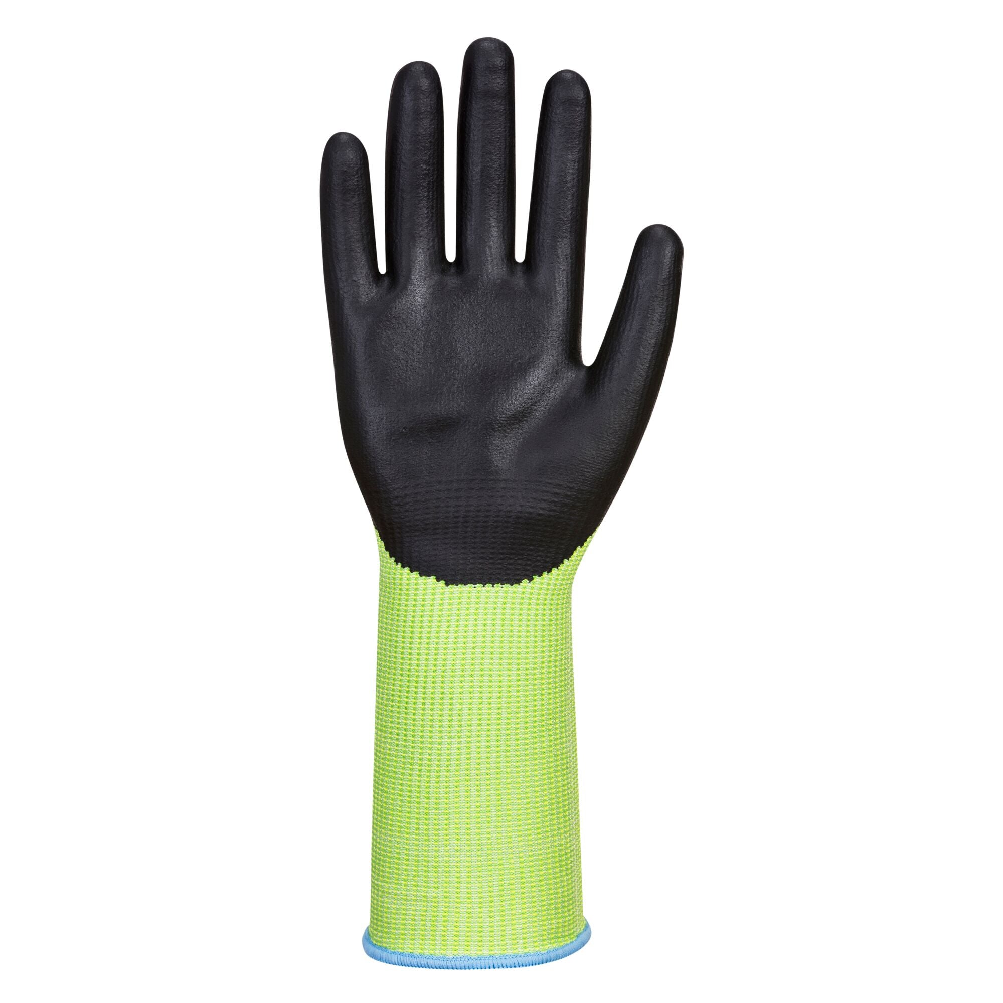 Groene Snijbestendige Handschoen Lange Manchet - Groen/Zwart - voorkant