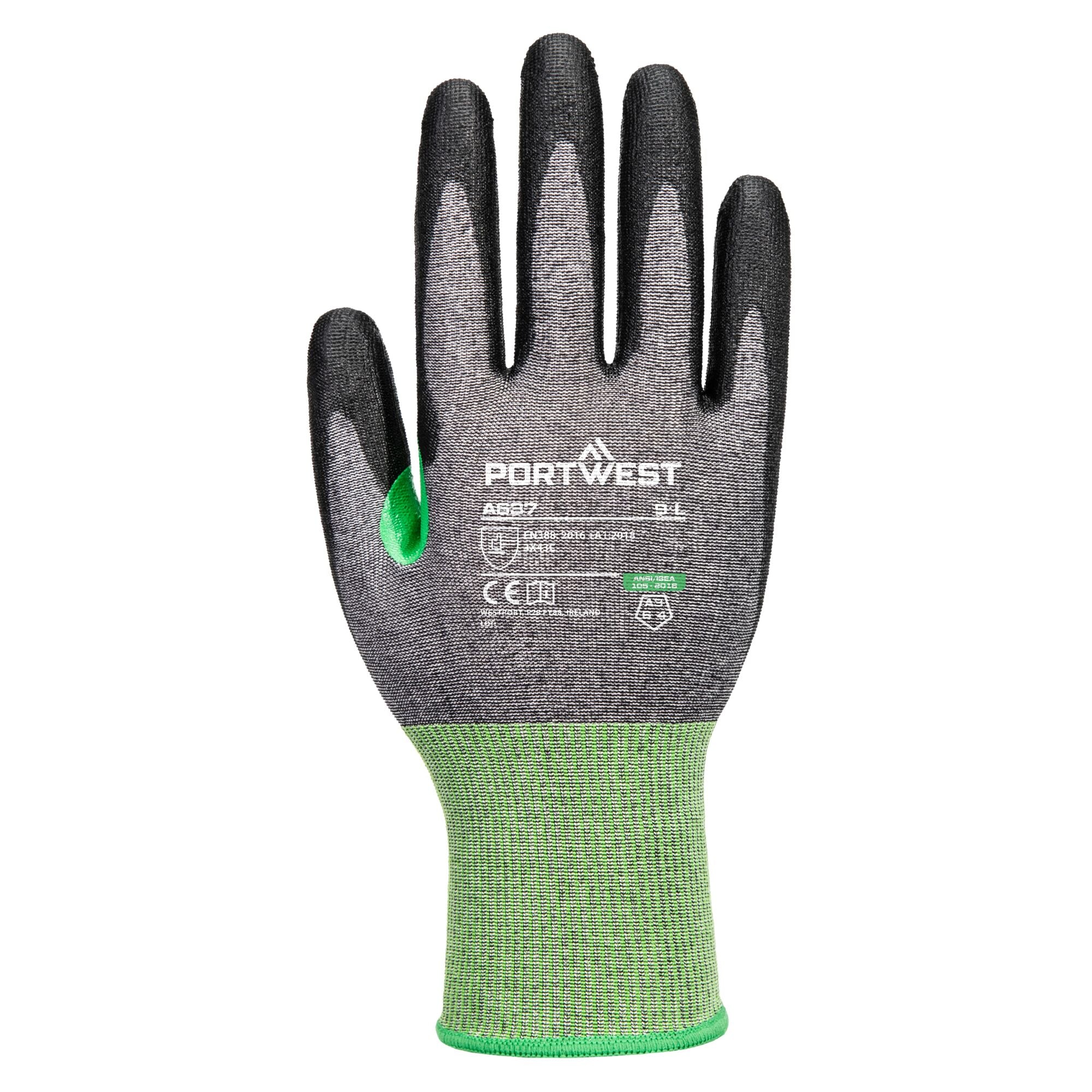 CS C18 PU Snijbestendige Handschoen - Grijs/zwart - achterkant