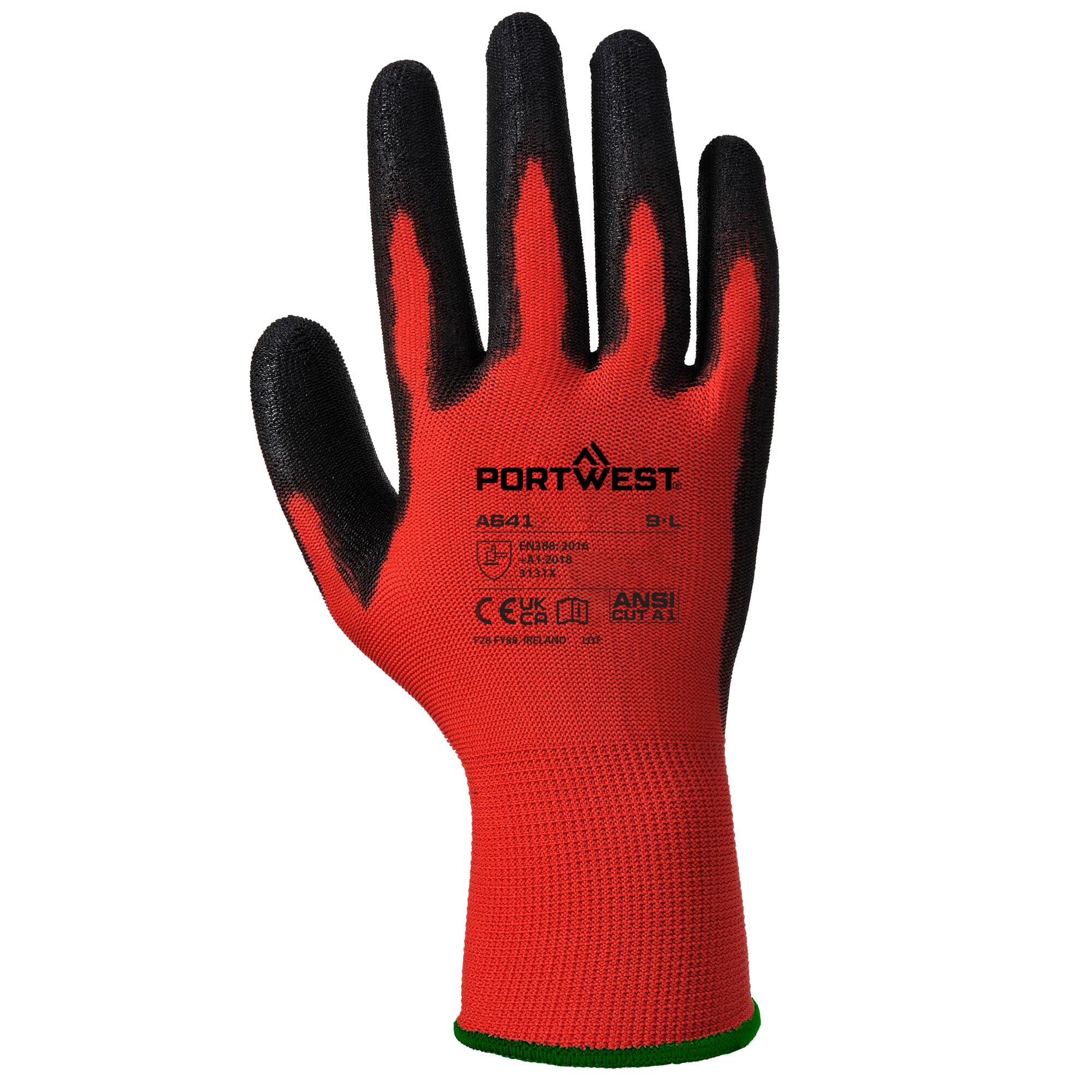 Rood - PU Handschoen - Rood/Zwart - achterkant