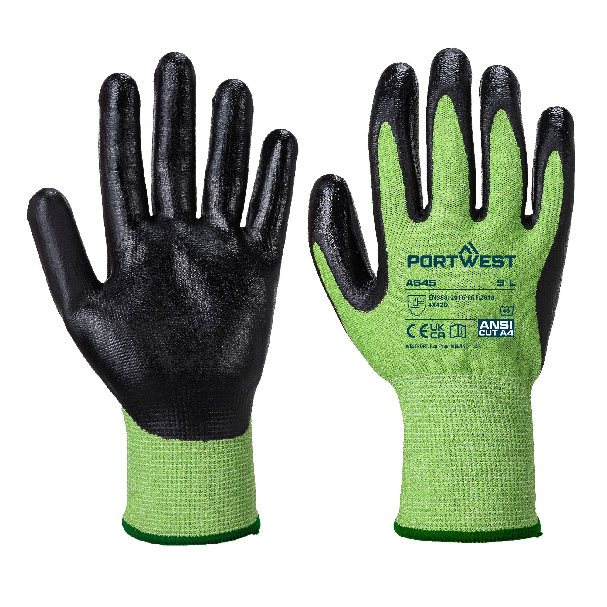 GROEN Snijbestendig, Nitril coating - Groen/Zwart