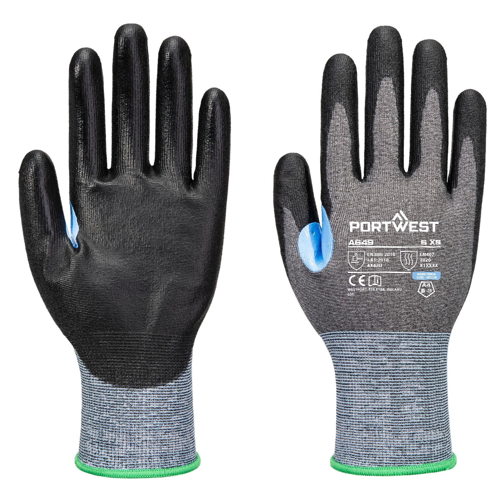 CS D21 PU Snijbestendige Handschoen - Grijs/zwart