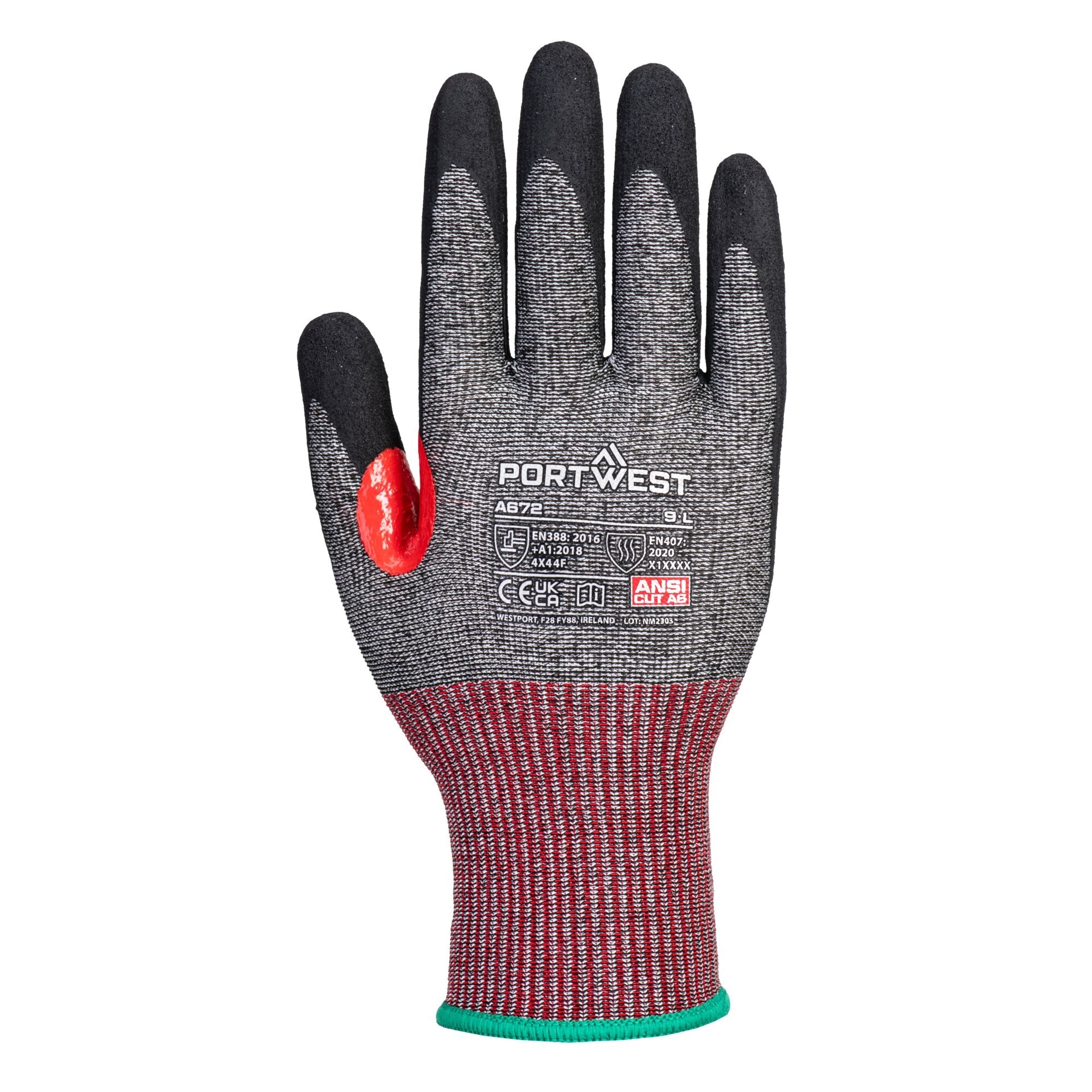 CS Cut F13 Nitril - Zwart - achterkant