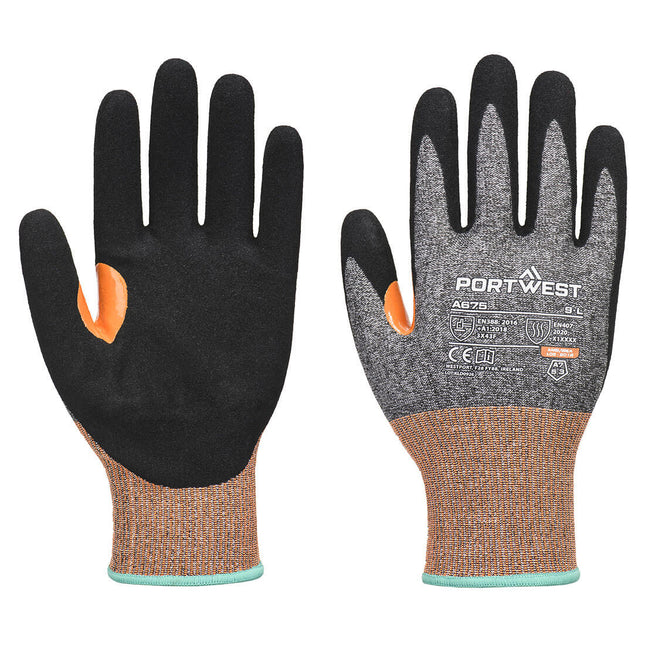 CS Cut G18 Nitrile Sandy Glove A7 - Grey/Black