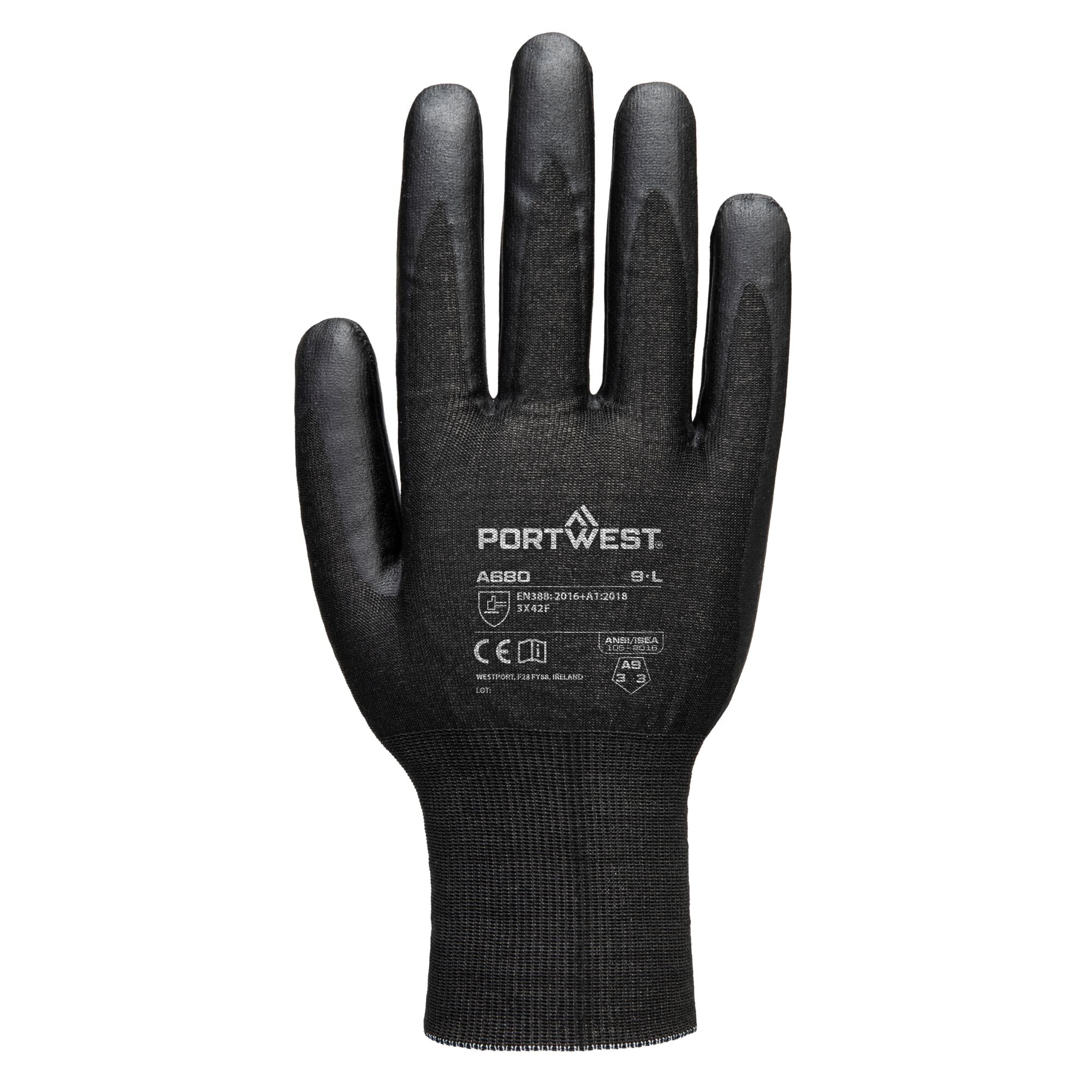 Cut F21 Nitril Tungsten Handschoen A9 - Zwart - achterkant