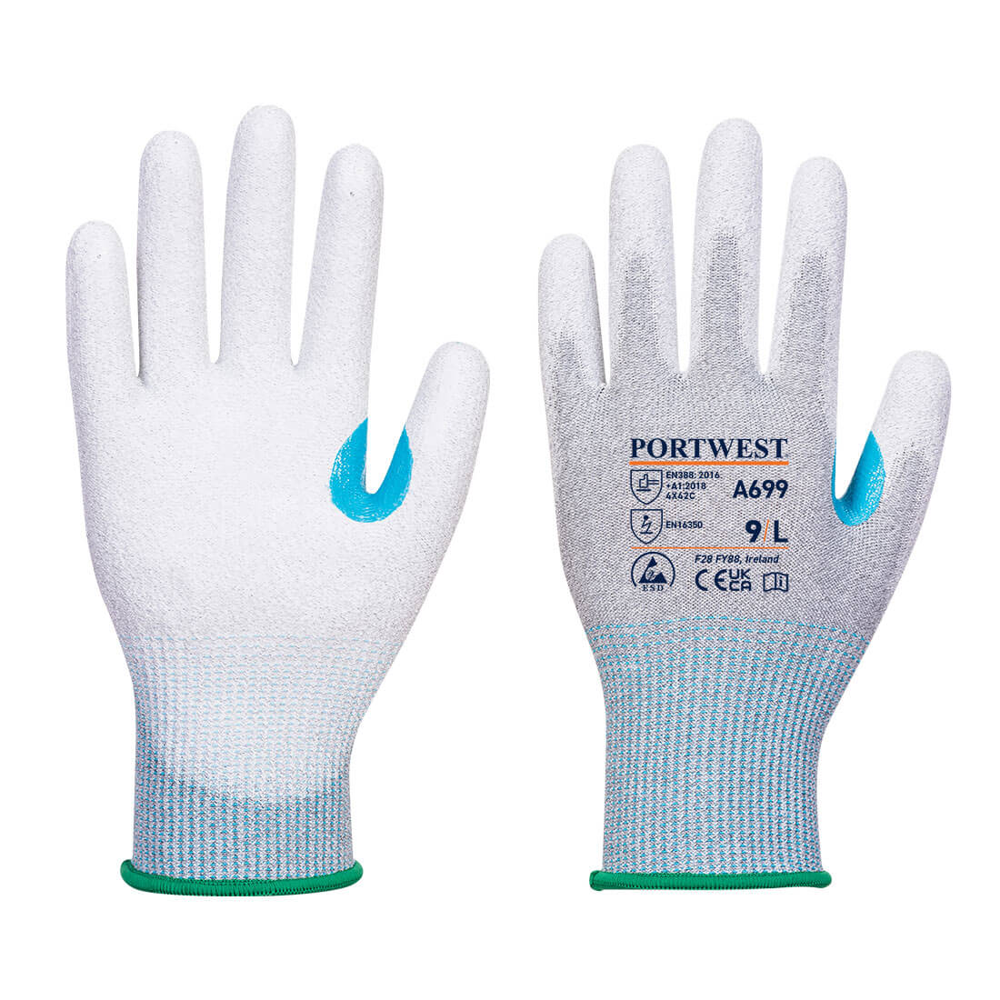 MR13 ESD PU Handschuh mit Handflächenbeschichtung (VE12)