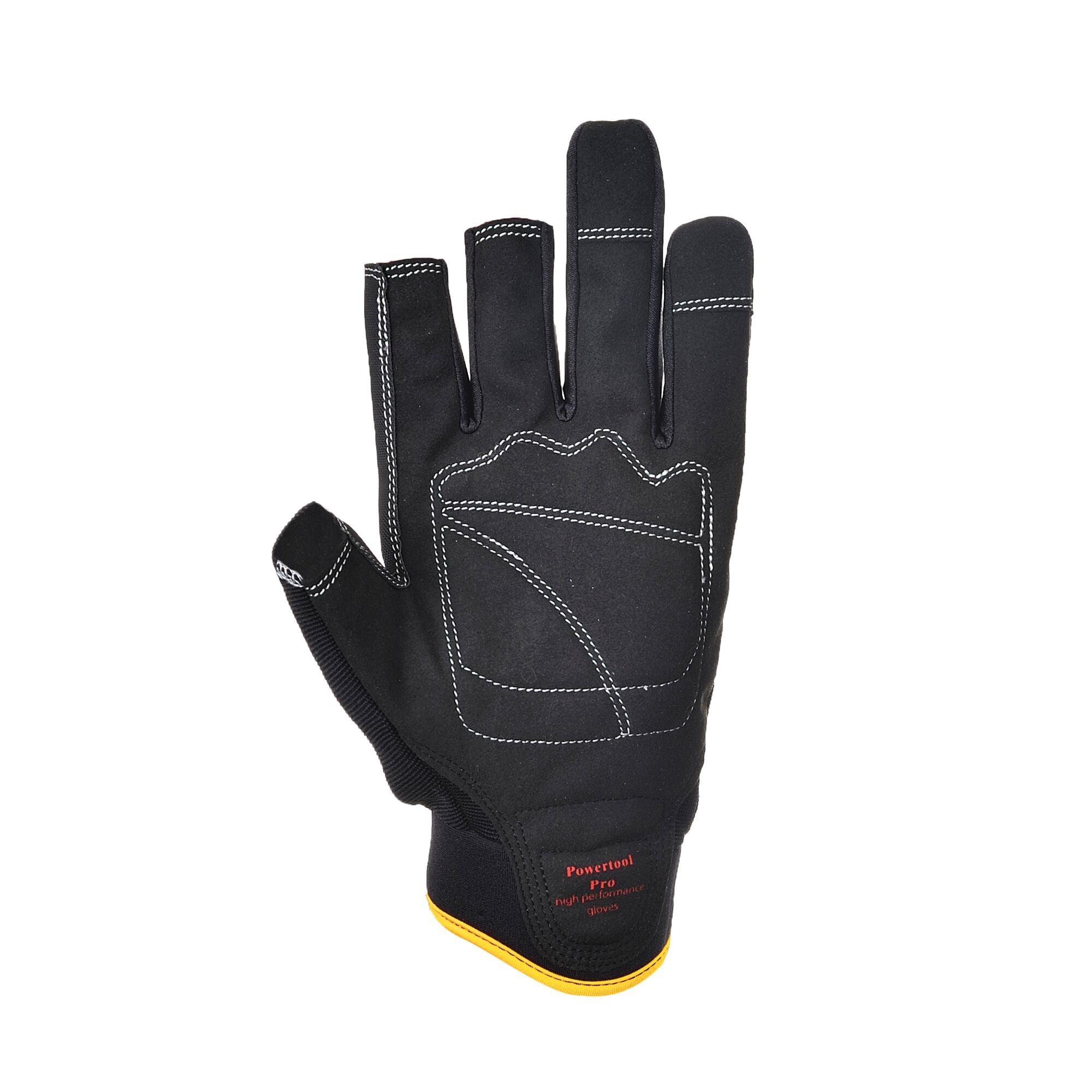Powertool Pro - Hoogwaardige Handschoen - Zwart - voorkant