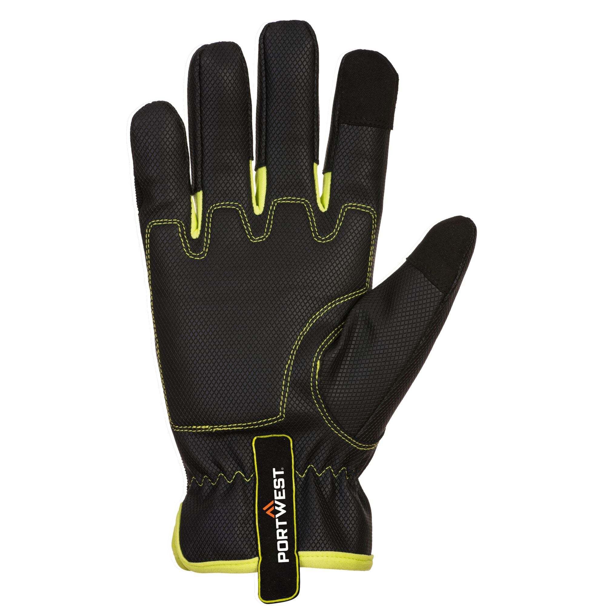 PW3 Tradesman Handschoen - Zwart/geel - voorkant