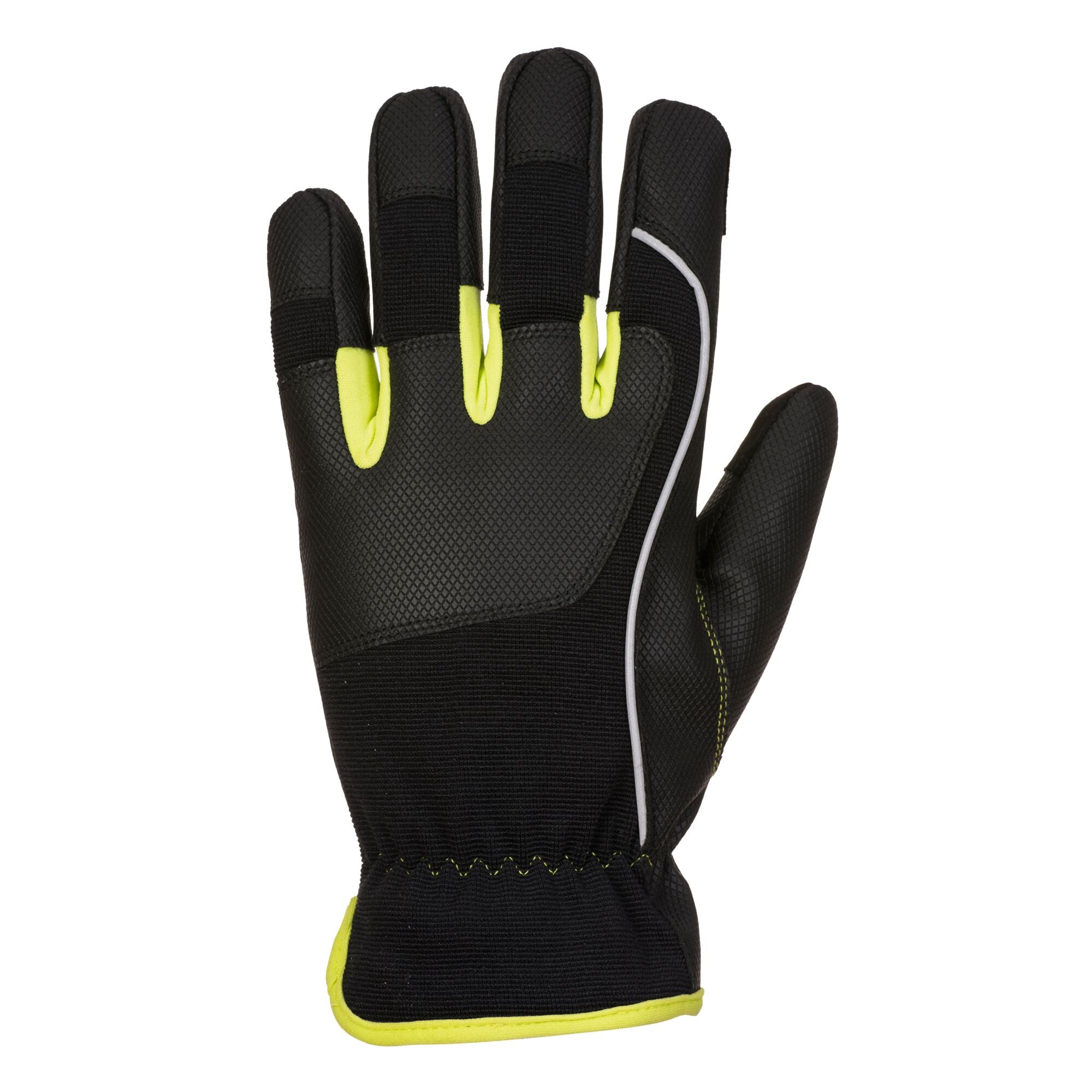 PW3 Tradesman Handschoen - Zwart/geel - achterkant