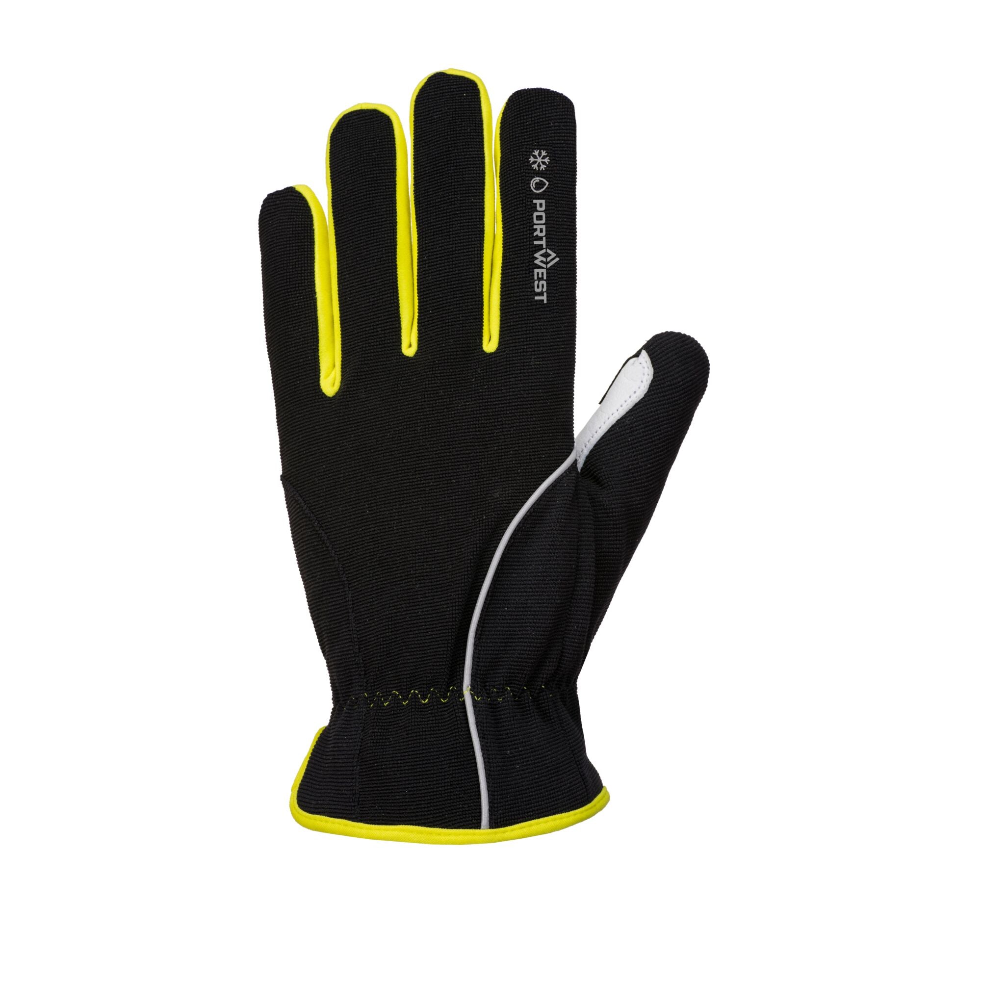 PW3 Winter Handschoen - Zwart/geel - achterkant