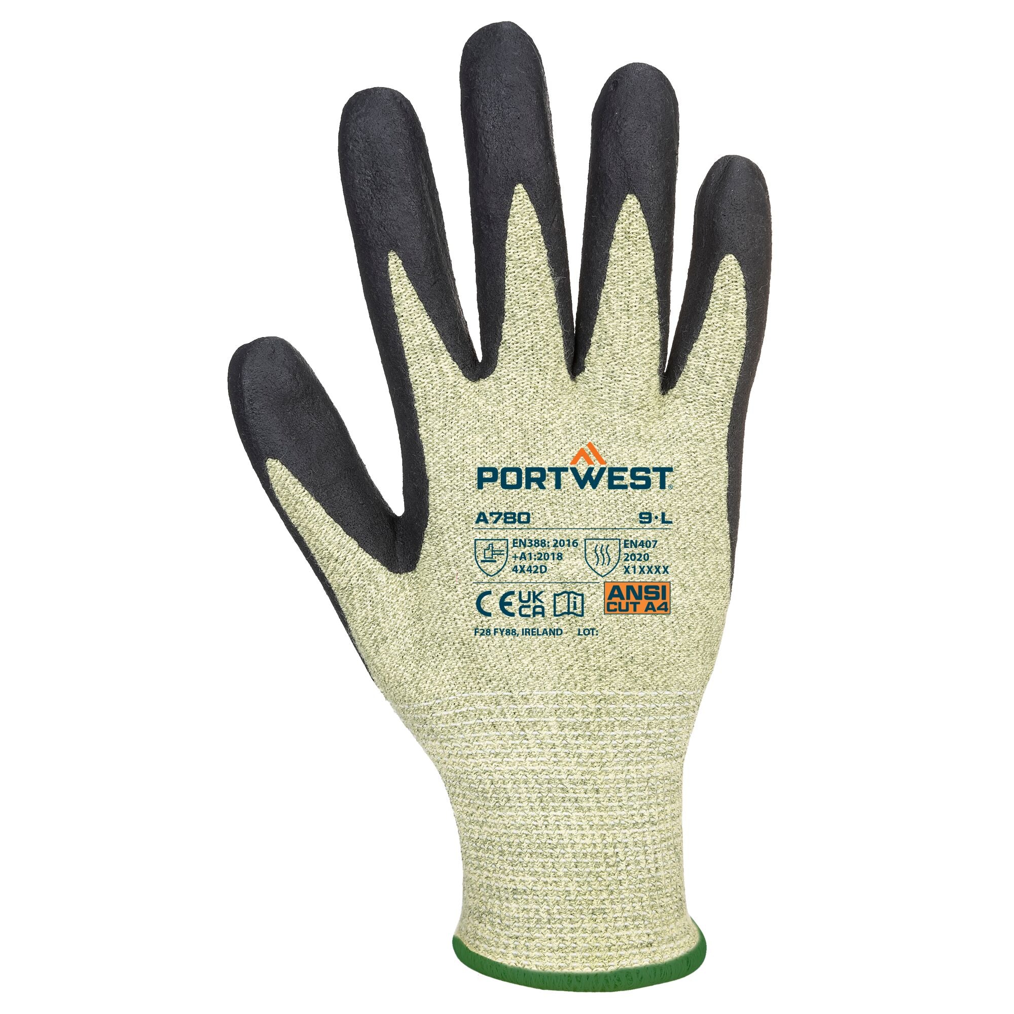 Arc Grip handschoen - Groen/Zwart - achterkant