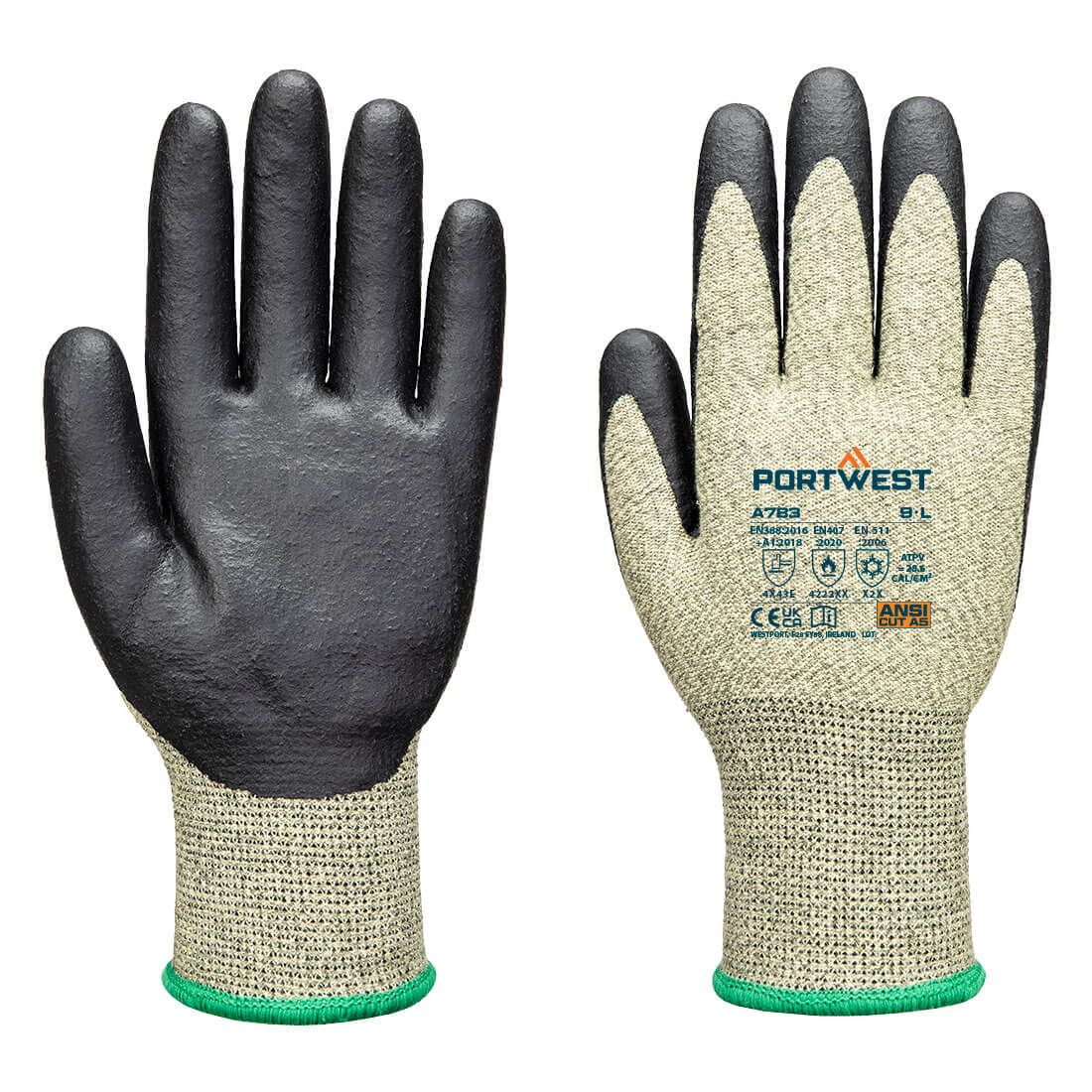 FR Arc Cut F13 Level 3 Glove - Green/Black