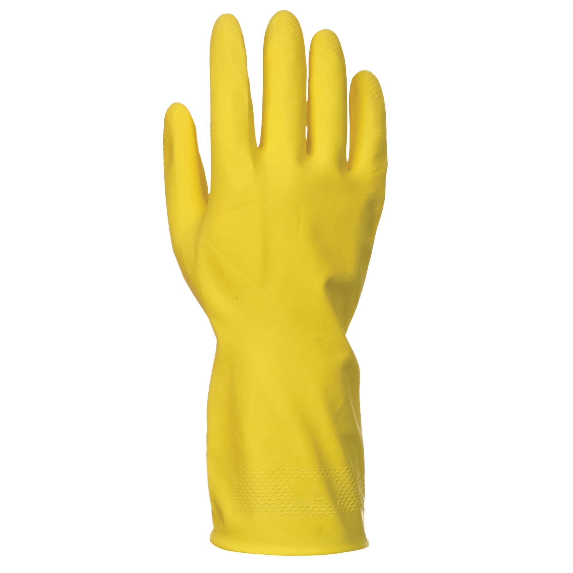 Huishoud Latex Handschoen (240 paar) - Geel - achterkant