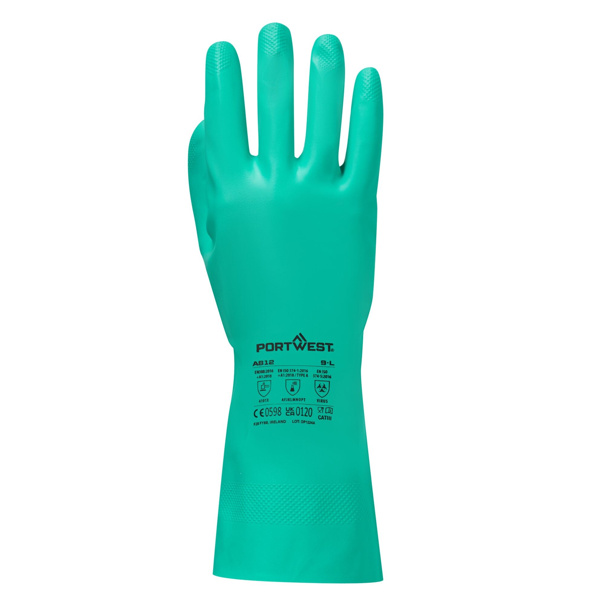Nitrosafe Plus Chemische Handschoen - Groen - achterkant
