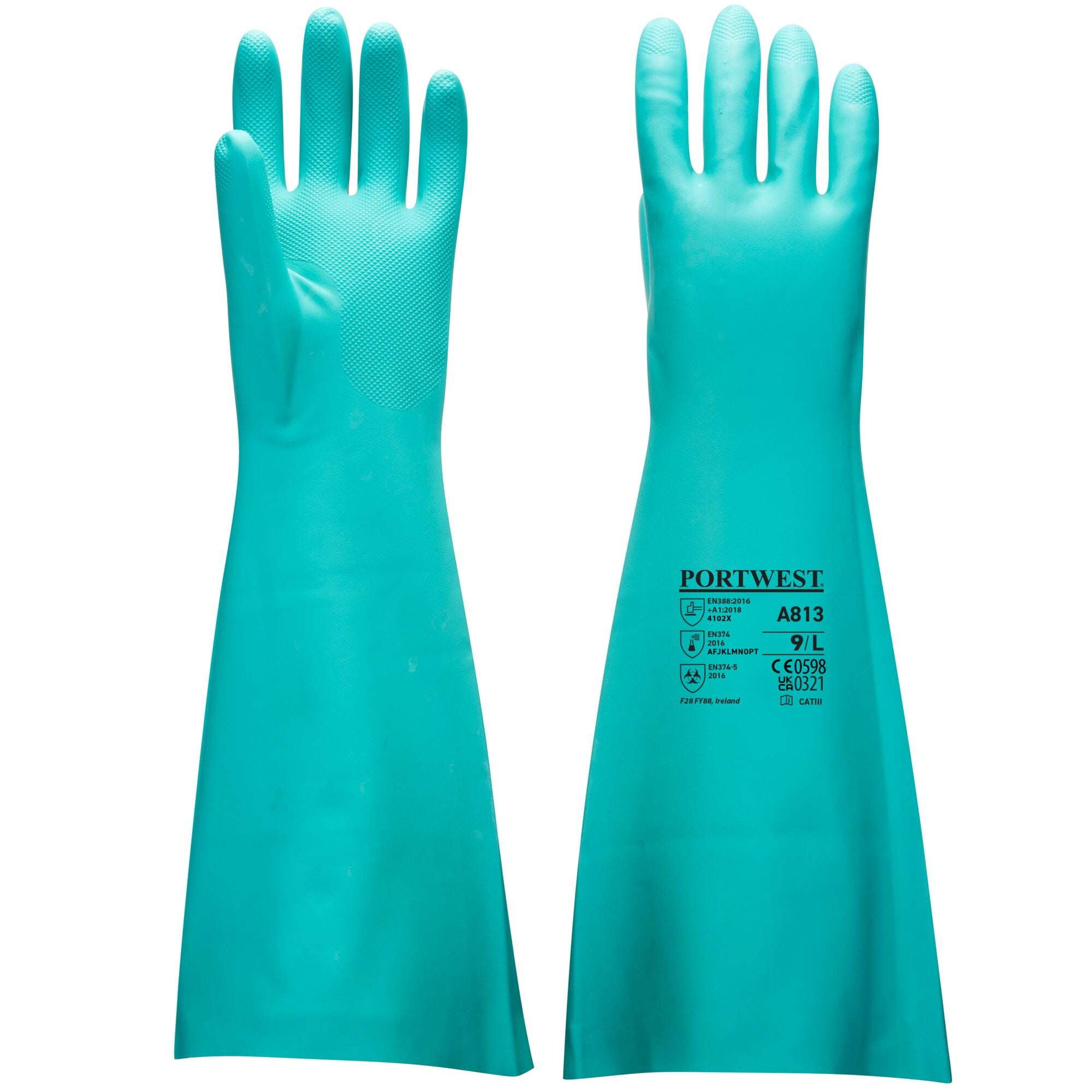 Verlengde lengte Nitril handschoen - Groen