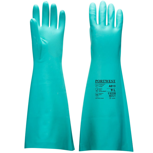 Verlengde lengte Nitril handschoen - Groen