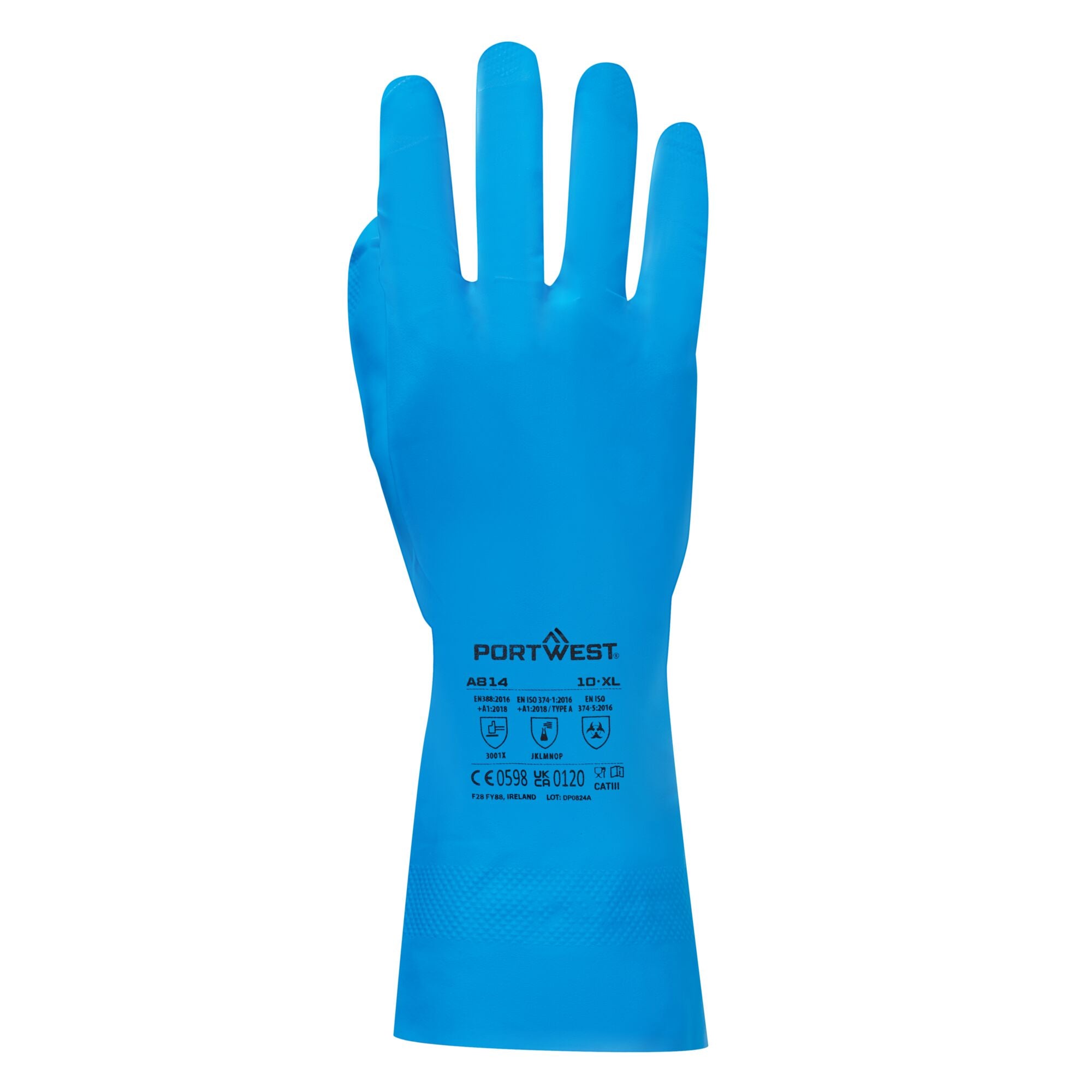 Voedsel Goedgekeurde nitril handschoen - Blauw - achterkant