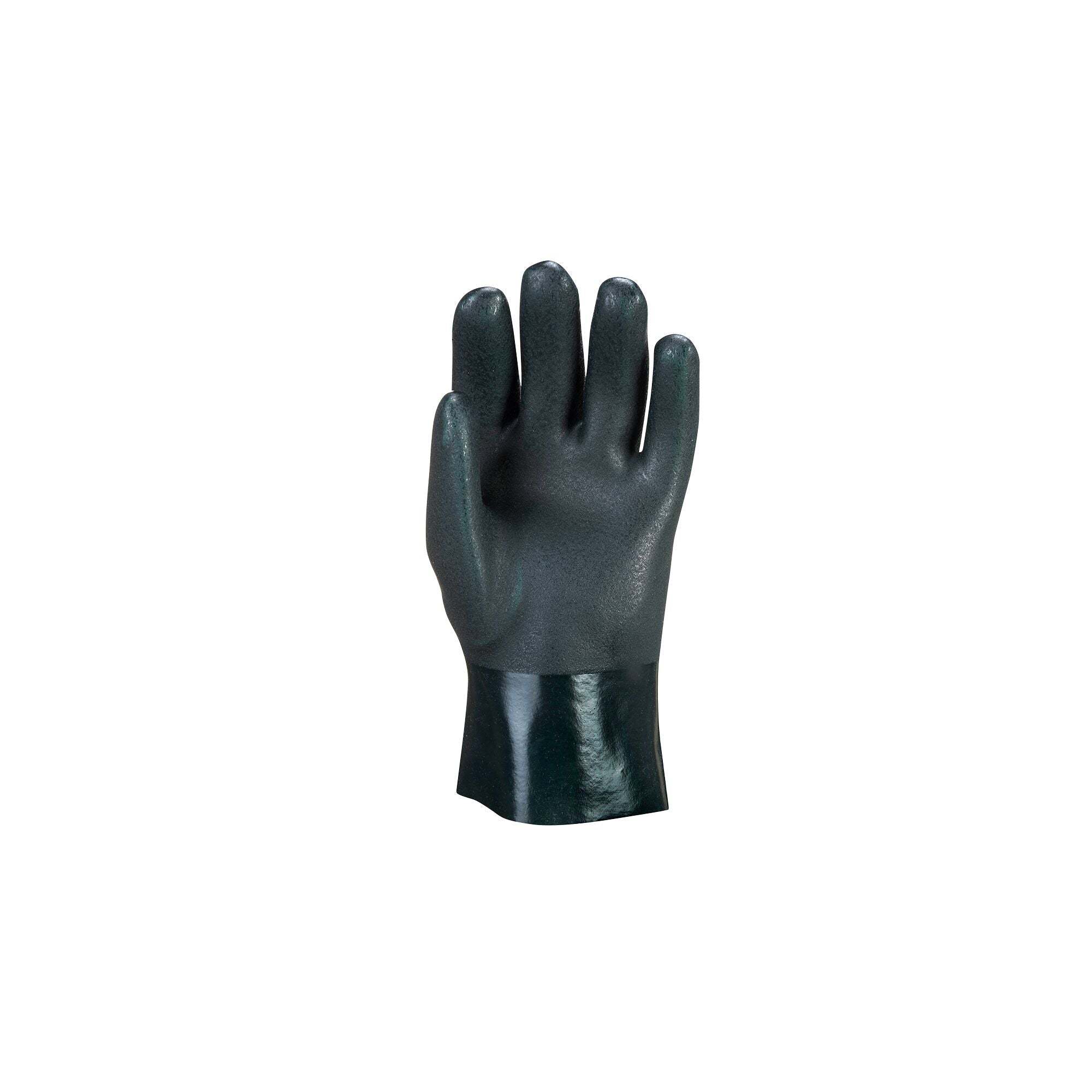 Dubbel Gedompelde PVC-Handschoen 27cm - Groen - voorkant