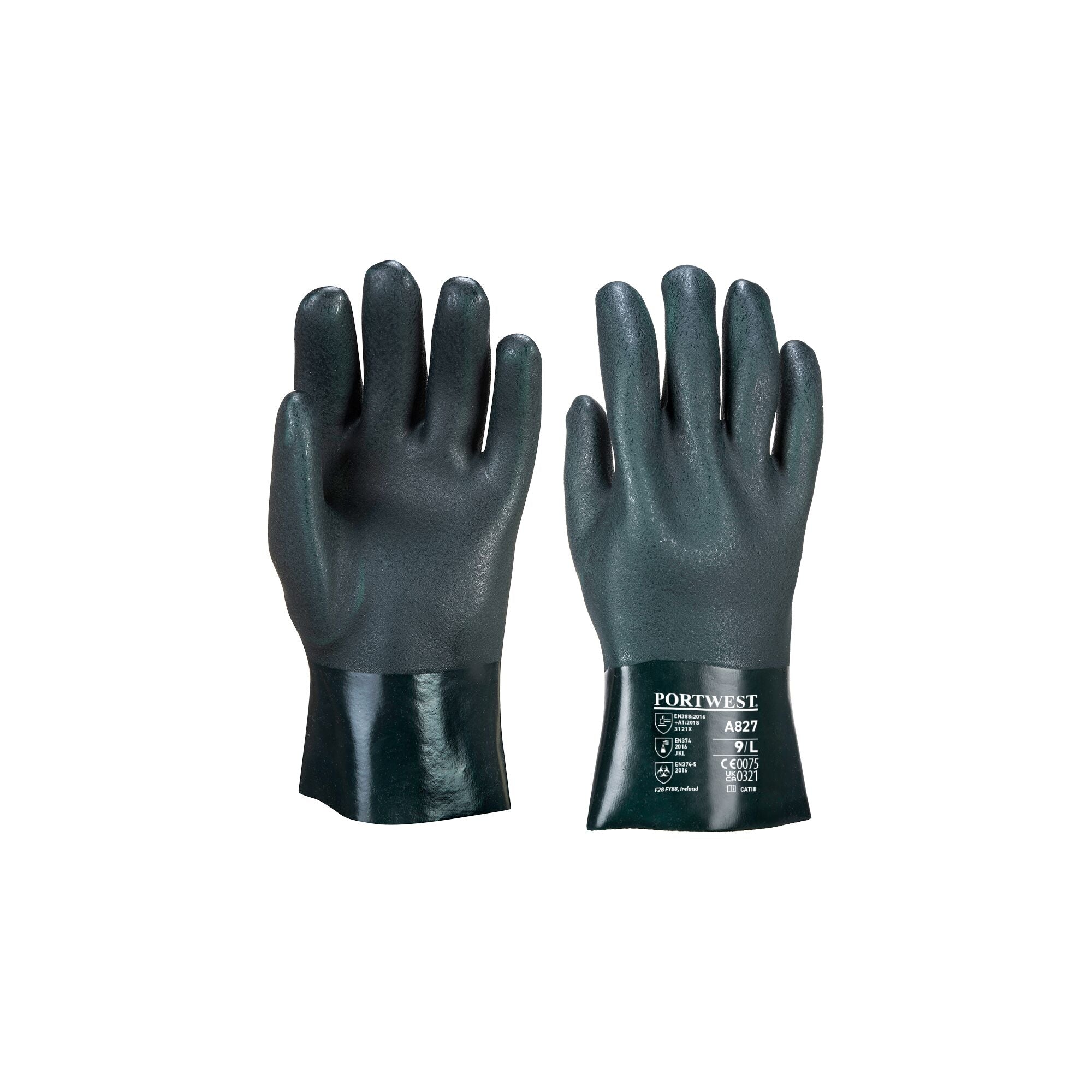 Dubbel Gedompelde PVC-Handschoen 27cm - Groen