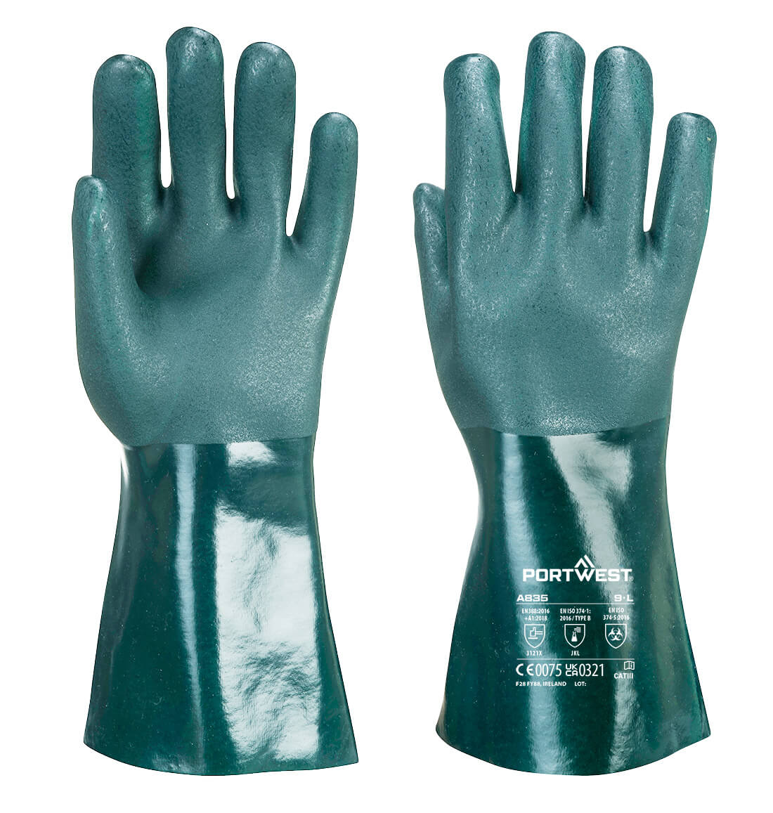 Chem 350 PVC Double Dipped Gauntlet - Green