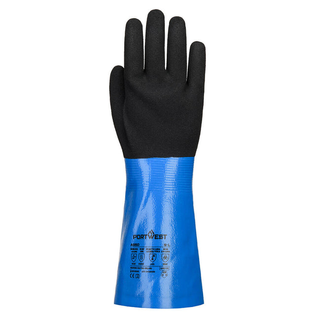 Chem Cut D 350 Nitrile Sandy Gauntlet - Blue/Black