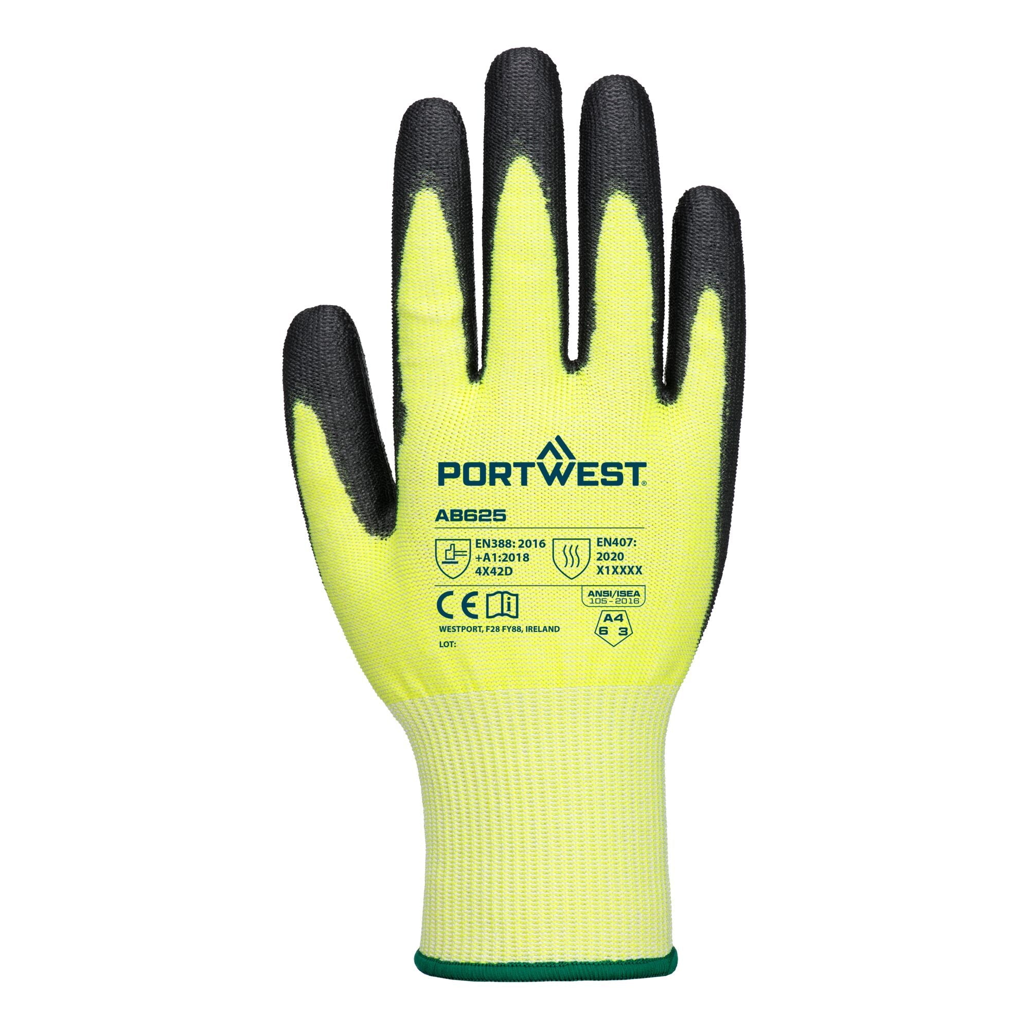 Snijklasse D13 PU Essential Handschoen in Multipack (Pk12) - Geel/Zwart - achterkant