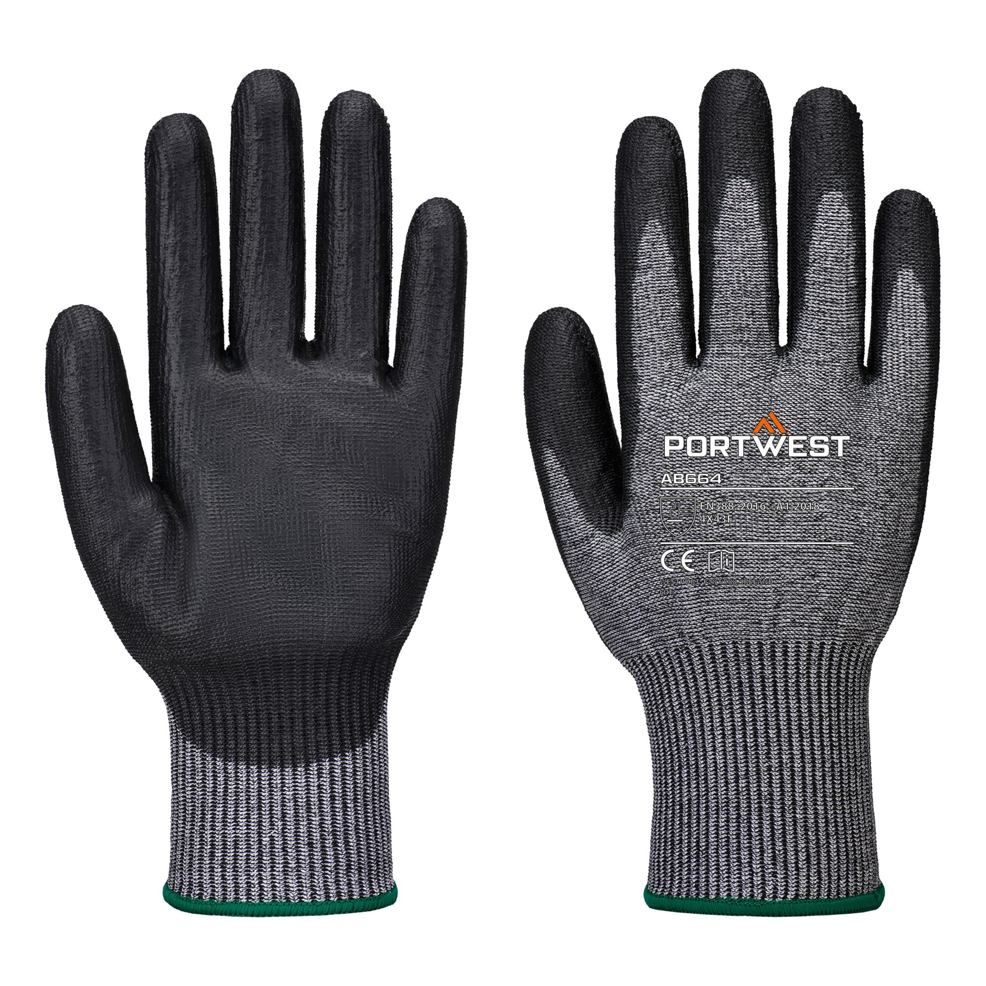 Snijklasse F13 PU Handschoen in Multipack (Pk12) AB664 - Grijs/zwart
