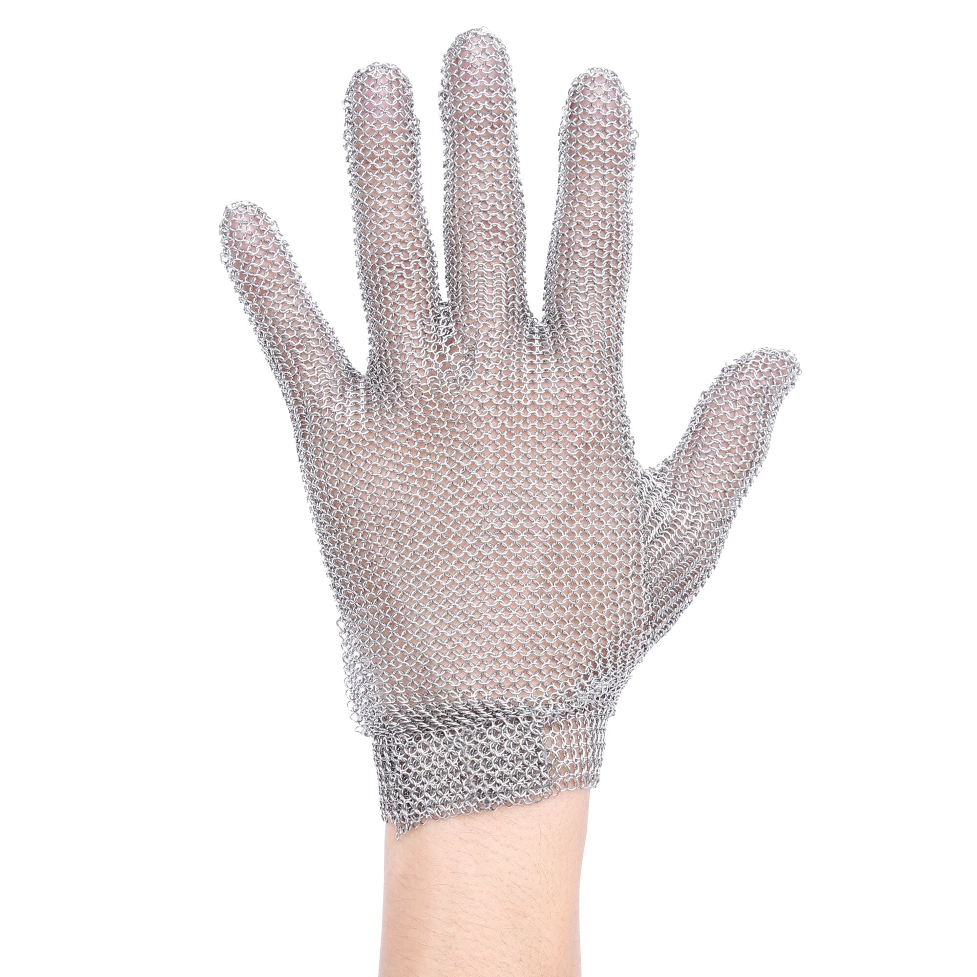 Maliënkolder handschoen - Zilver - achterkant