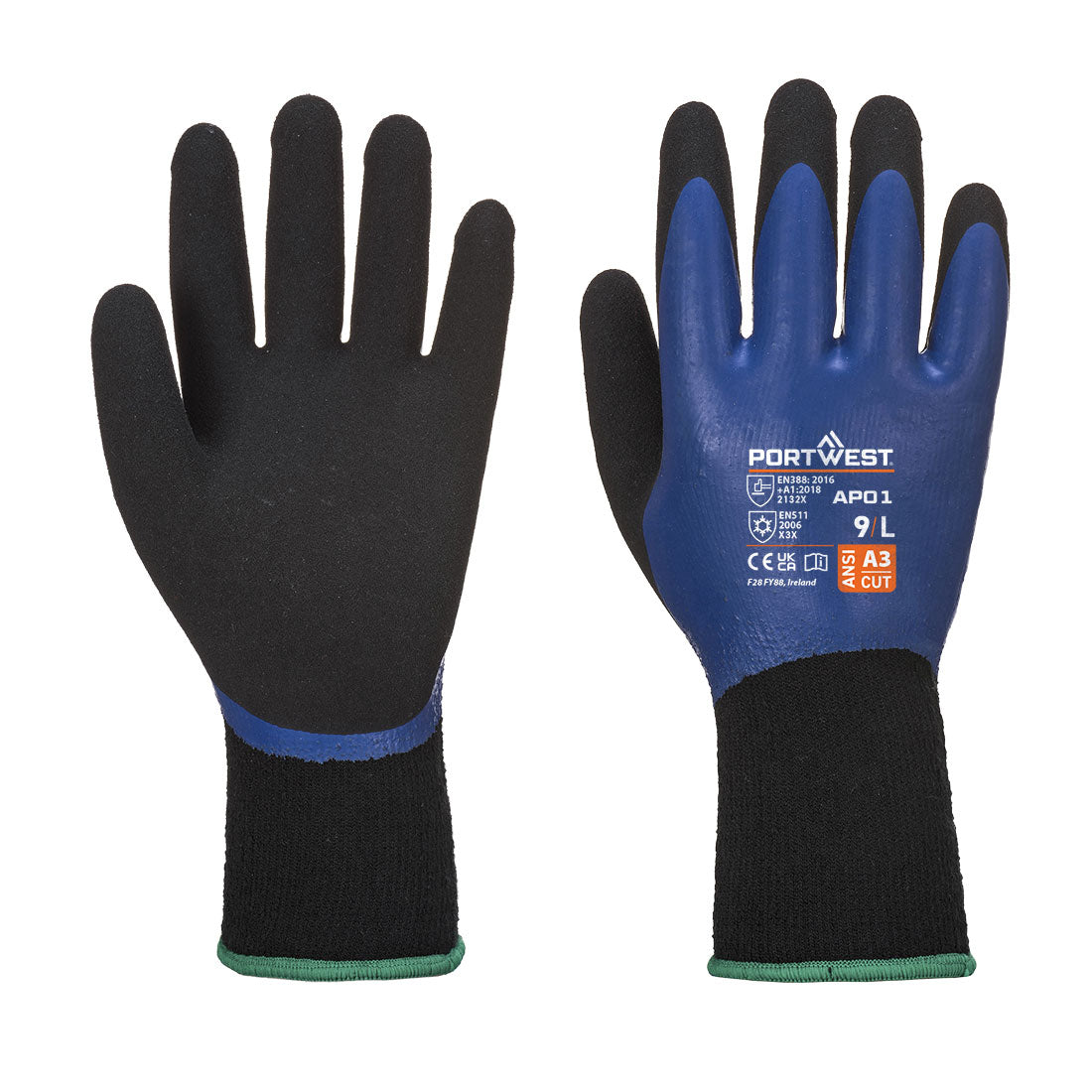 Cold 13 Latex Aqua Glove - Blue/Black