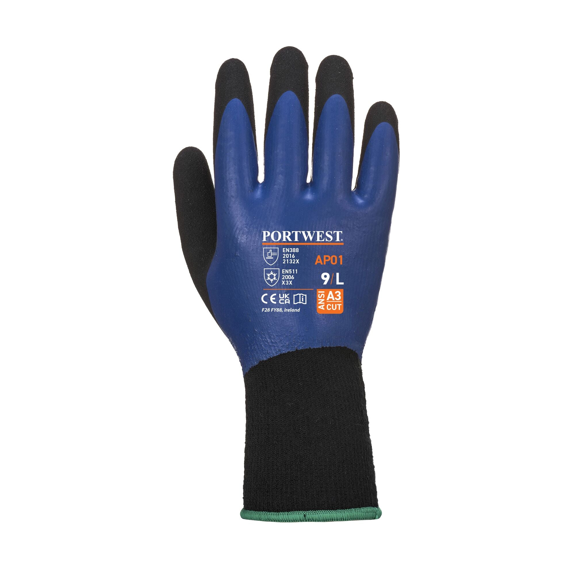 Thermo Pro Handschoen - Blauw/Zwart - achterkant