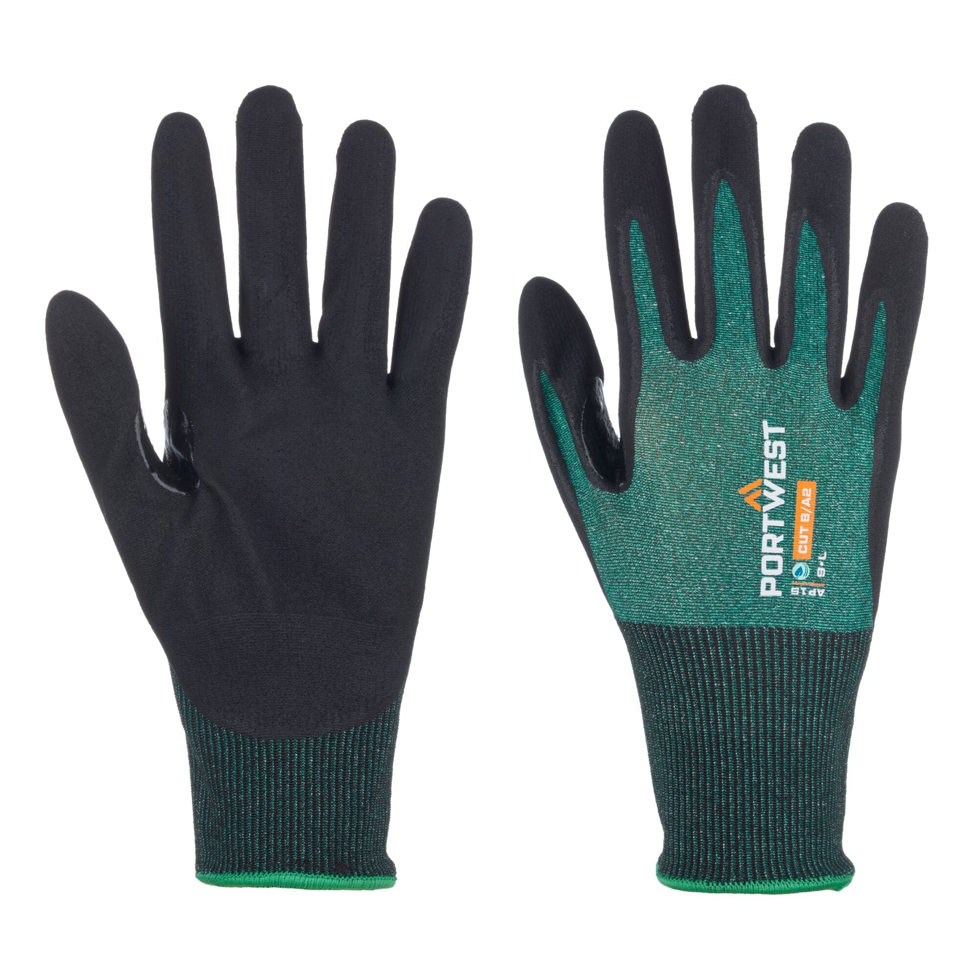 SG snijbestendige B18 Eco Nitril Handschoen - (pk12) - Groen/Zwart
