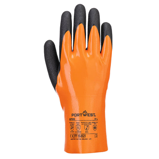 Grip 18 Nitrile Double Gauntlet - Orange/Black