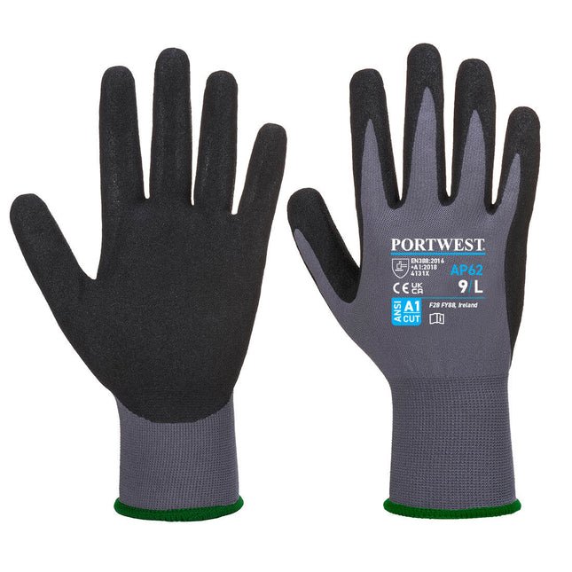 Grip 15 Nitrile Sandy Aqua Glove - Grey/Black