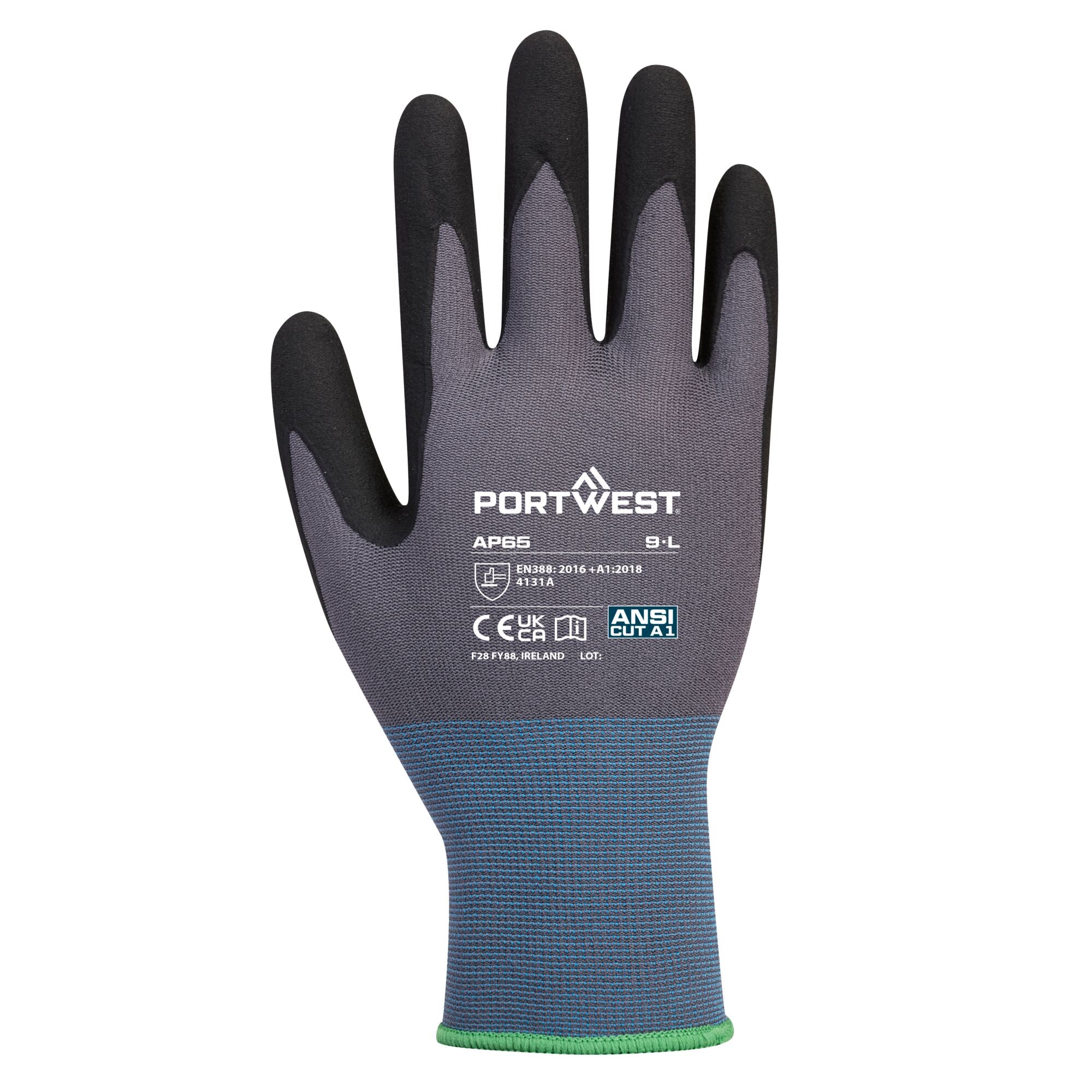 NPR Pro Nitril Foam - Zwart/Grijs - achterkant