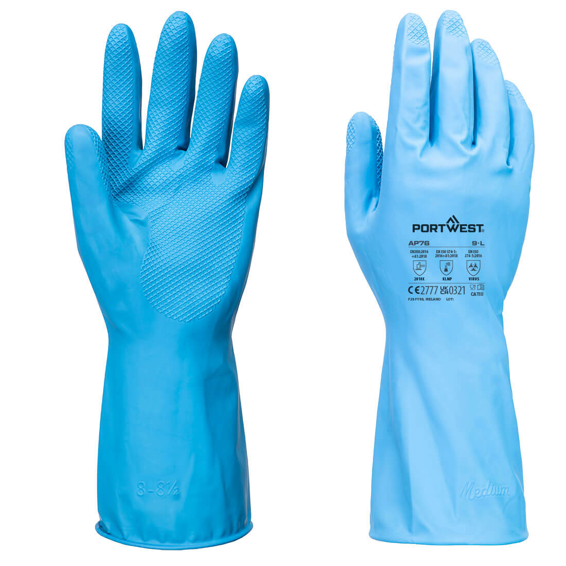 FD Chemical B Latex Light Gauntlet (Pk12) - Blue