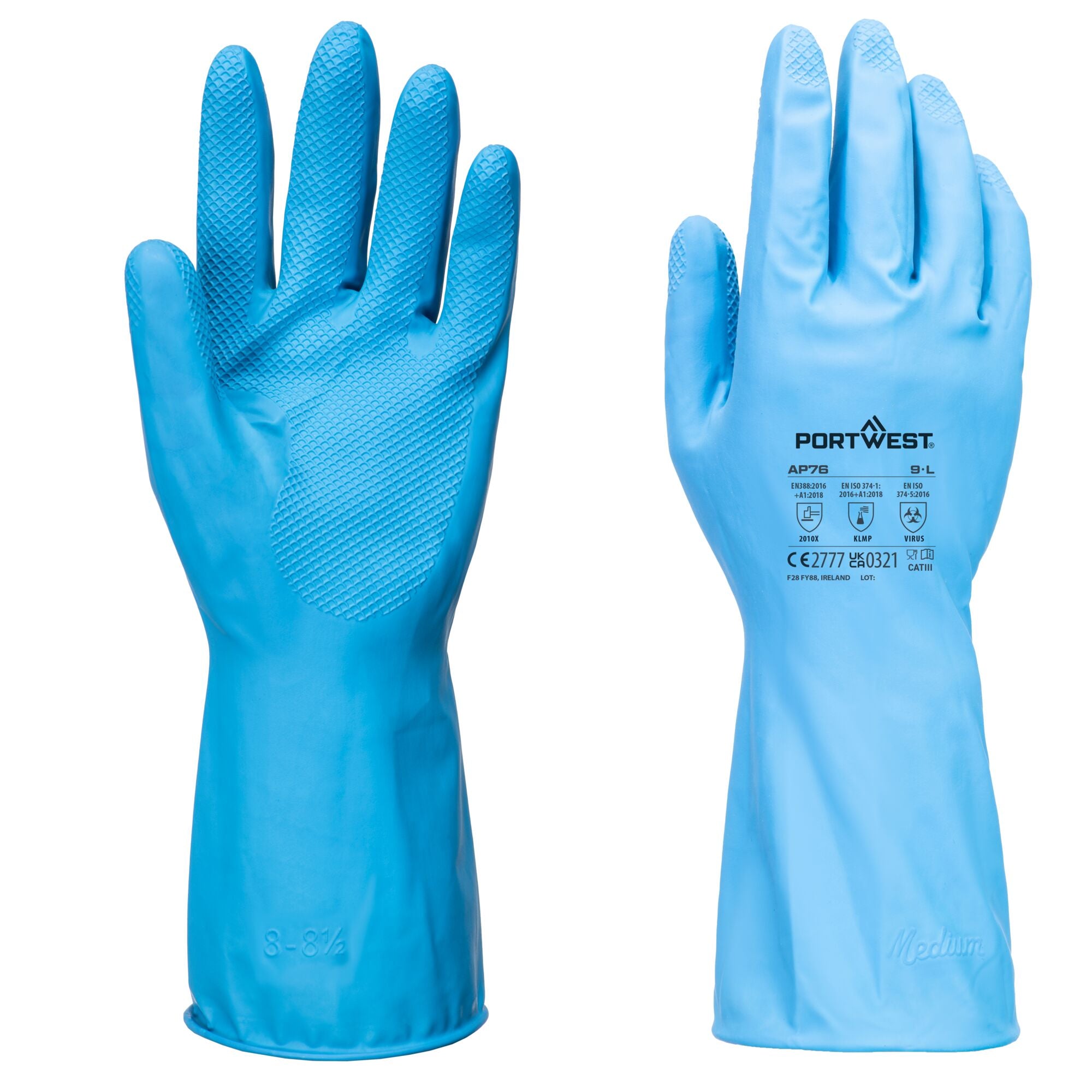 Portwest FD Chemikalien-Latexhandschuh, leicht (12 Paar)