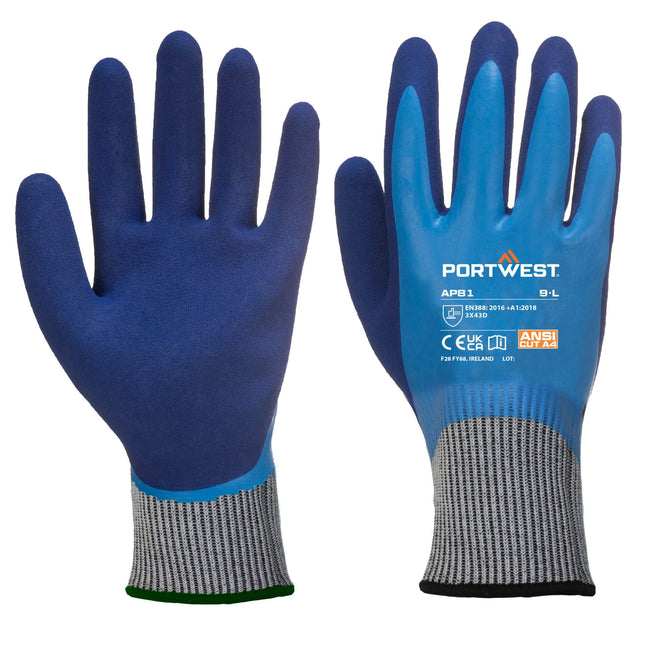 Vloeistofdichte High Risk Snijbestendige Handschoen - Blauw