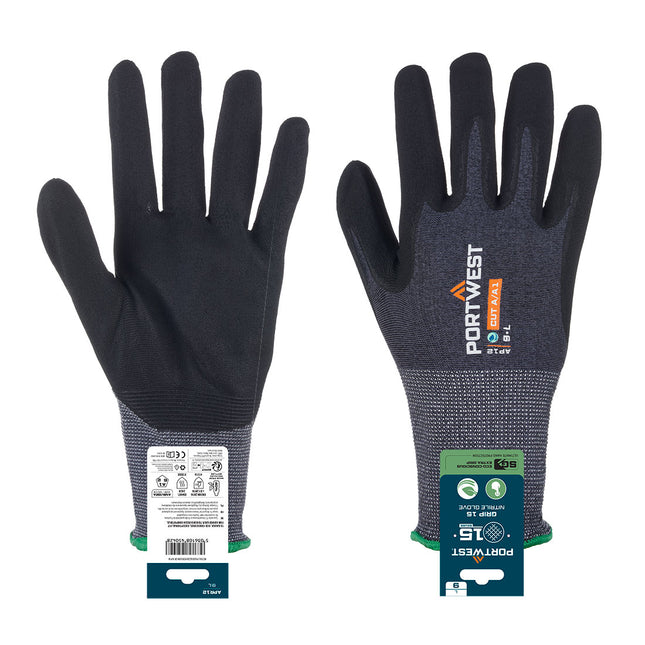 SG Grip 15 Nitrile Glove (Retail) - Grey/Black