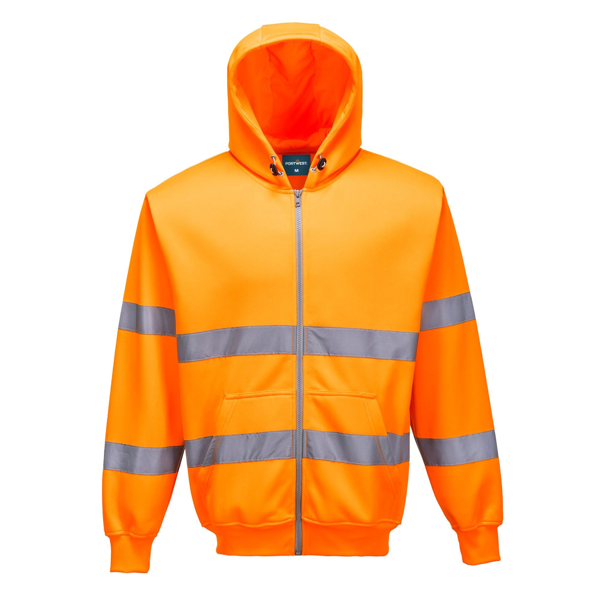 Hi-Vis Zipsweater met capuchon en rits - Oranje