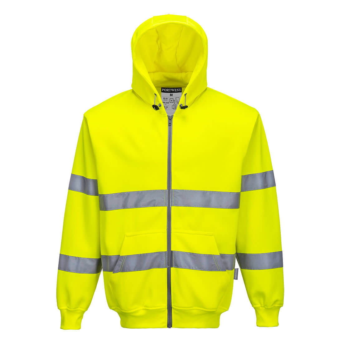 Hi-Vis Zipped Hoodie - Yellow