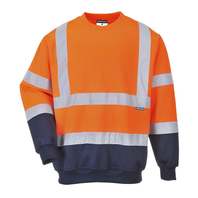 Tweekleuren Hi-Vis Sweatshirt - Oranje/Marine