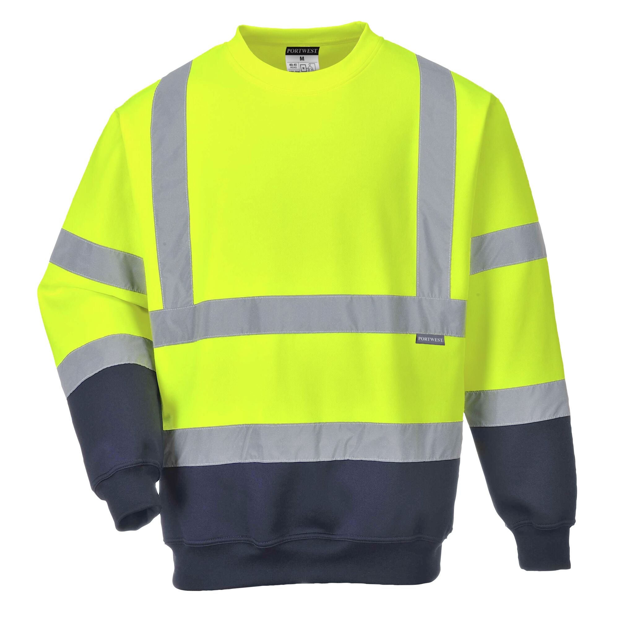 Tweekleuren Hi-Vis Sweatshirt - Geel/Marine